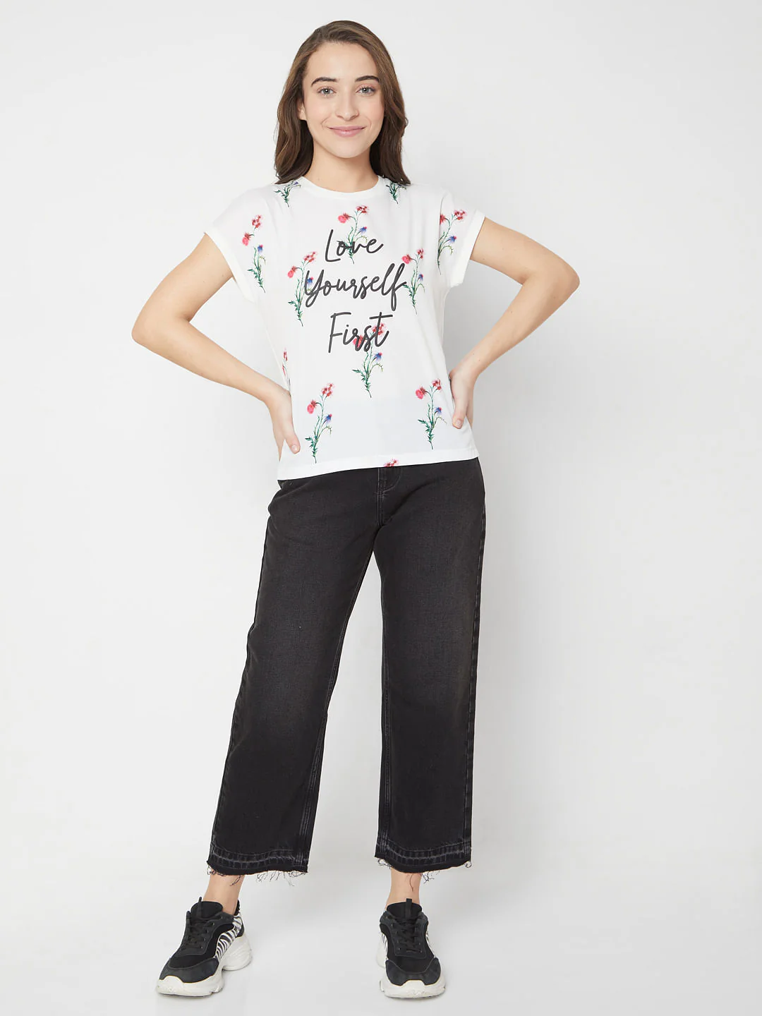 White Floral T-Shirt - Image 5