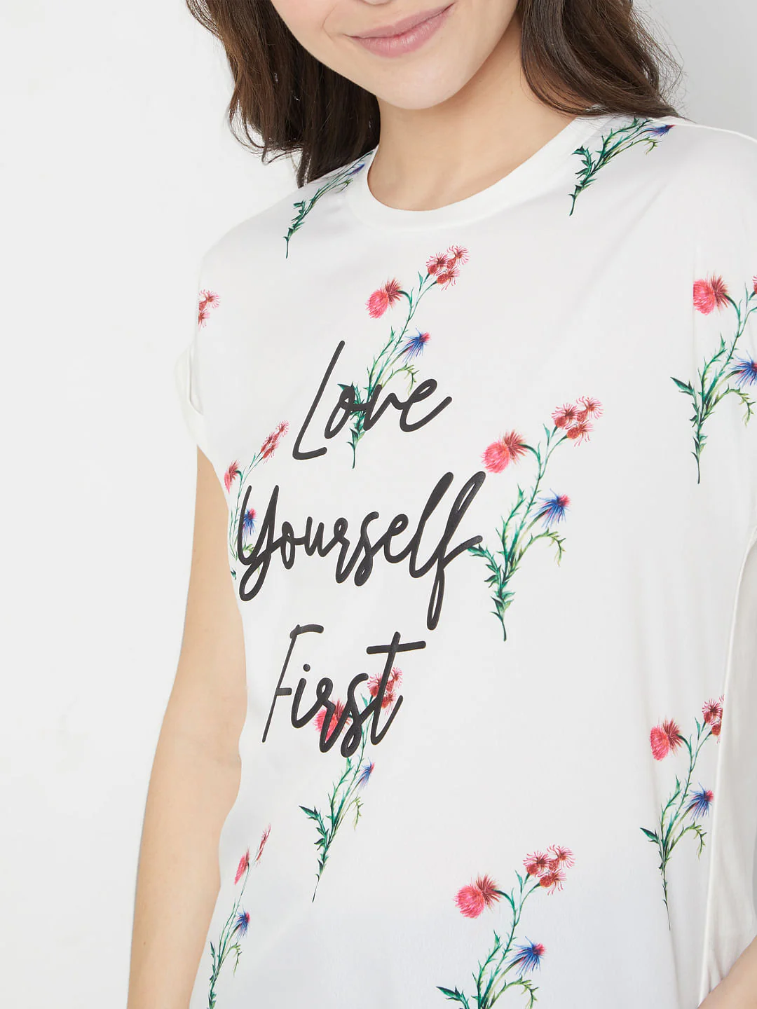 White Floral T-Shirt - Image 6