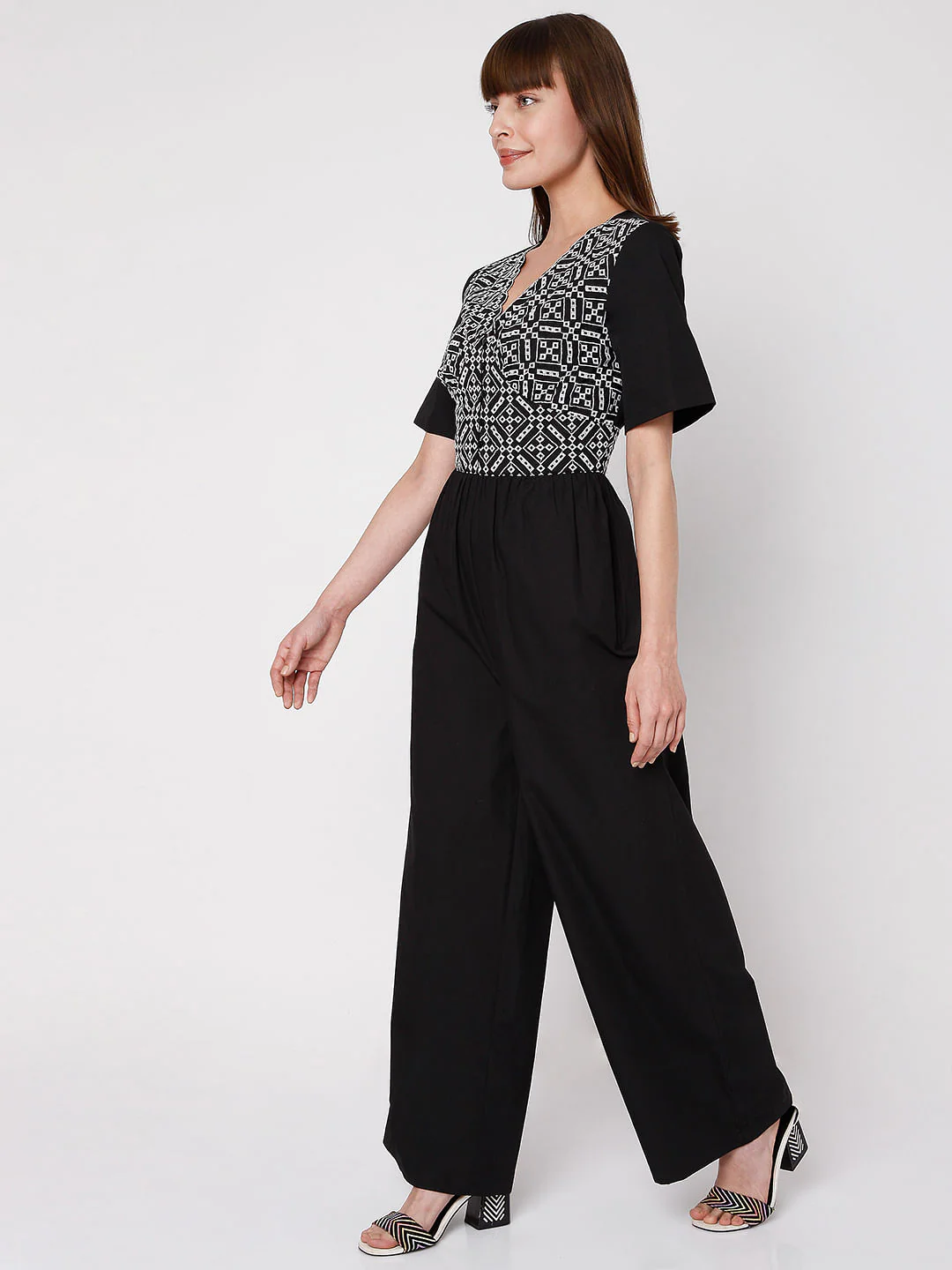 Black Embroidered Jumpsuit - Image 3