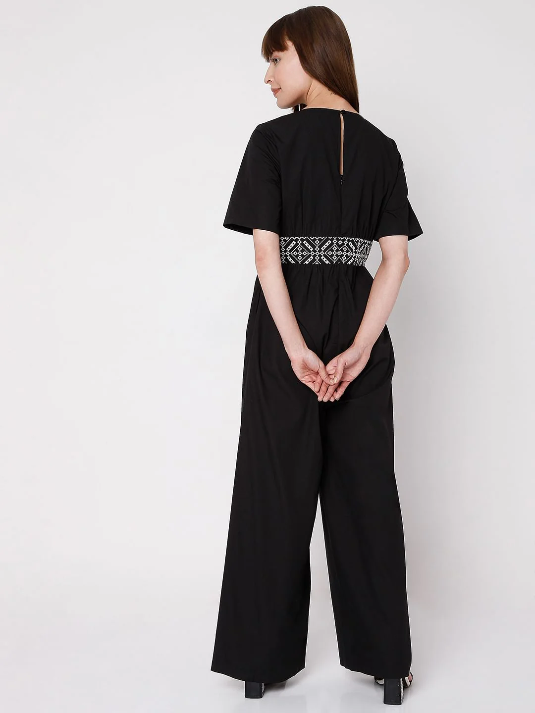 Black Embroidered Jumpsuit - Image 4