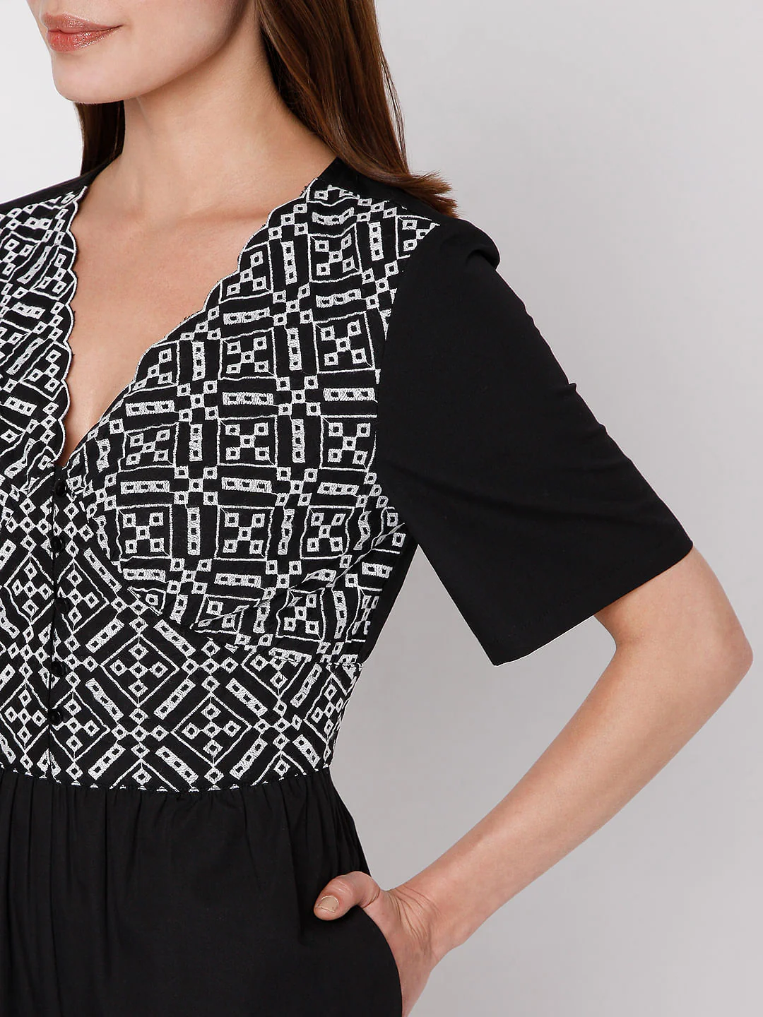 Black Embroidered Jumpsuit - Image 5