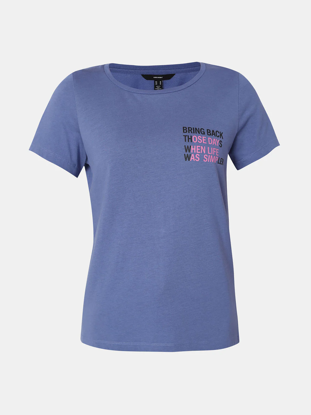 Blue Slogan Print T-Shirt - Image 7
