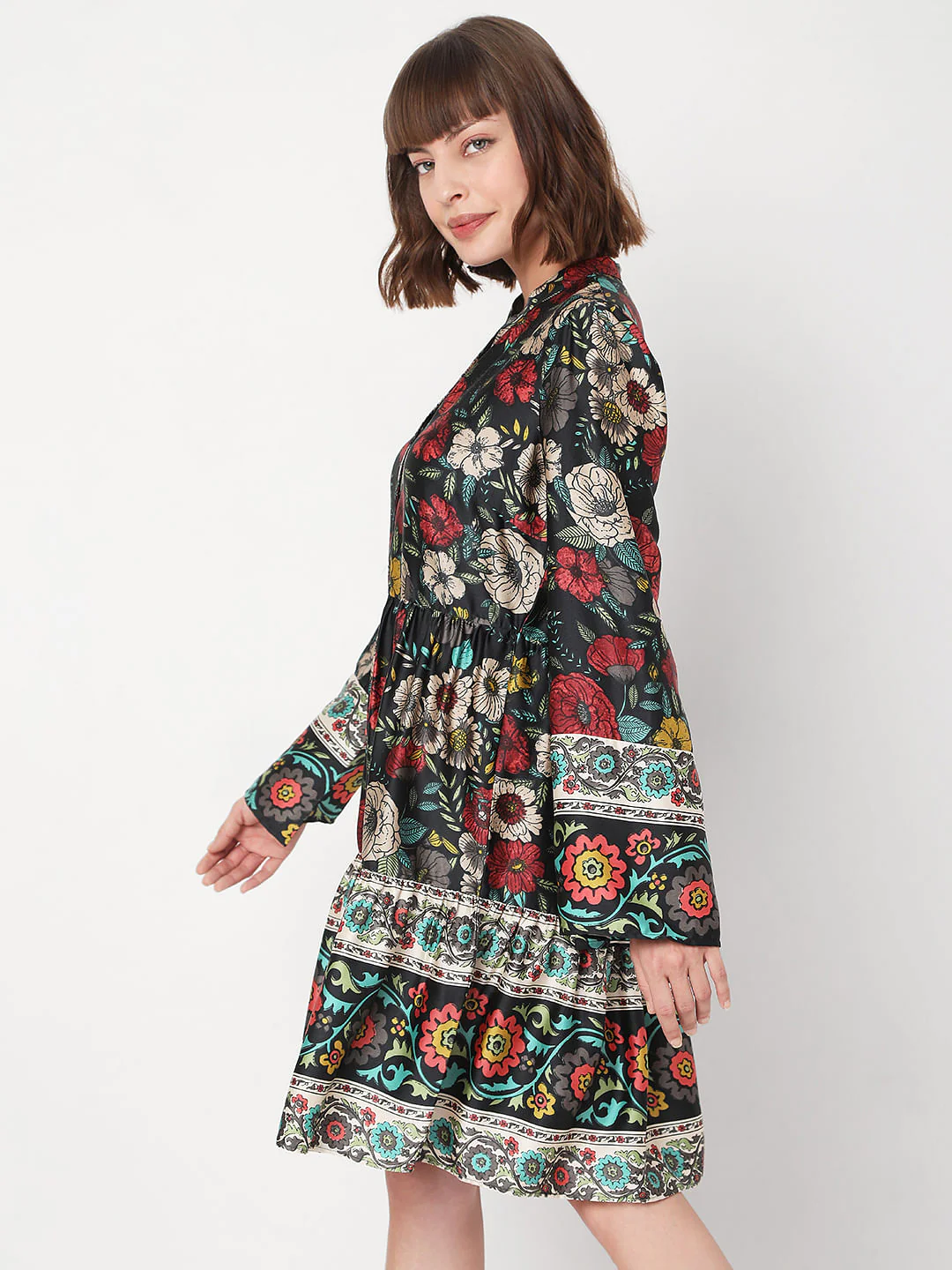 Black Floral Dress - Image 3