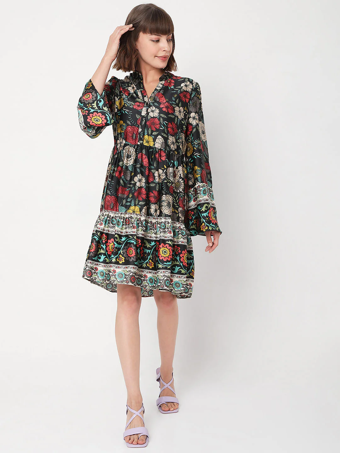 Black Floral Dress - Image 5