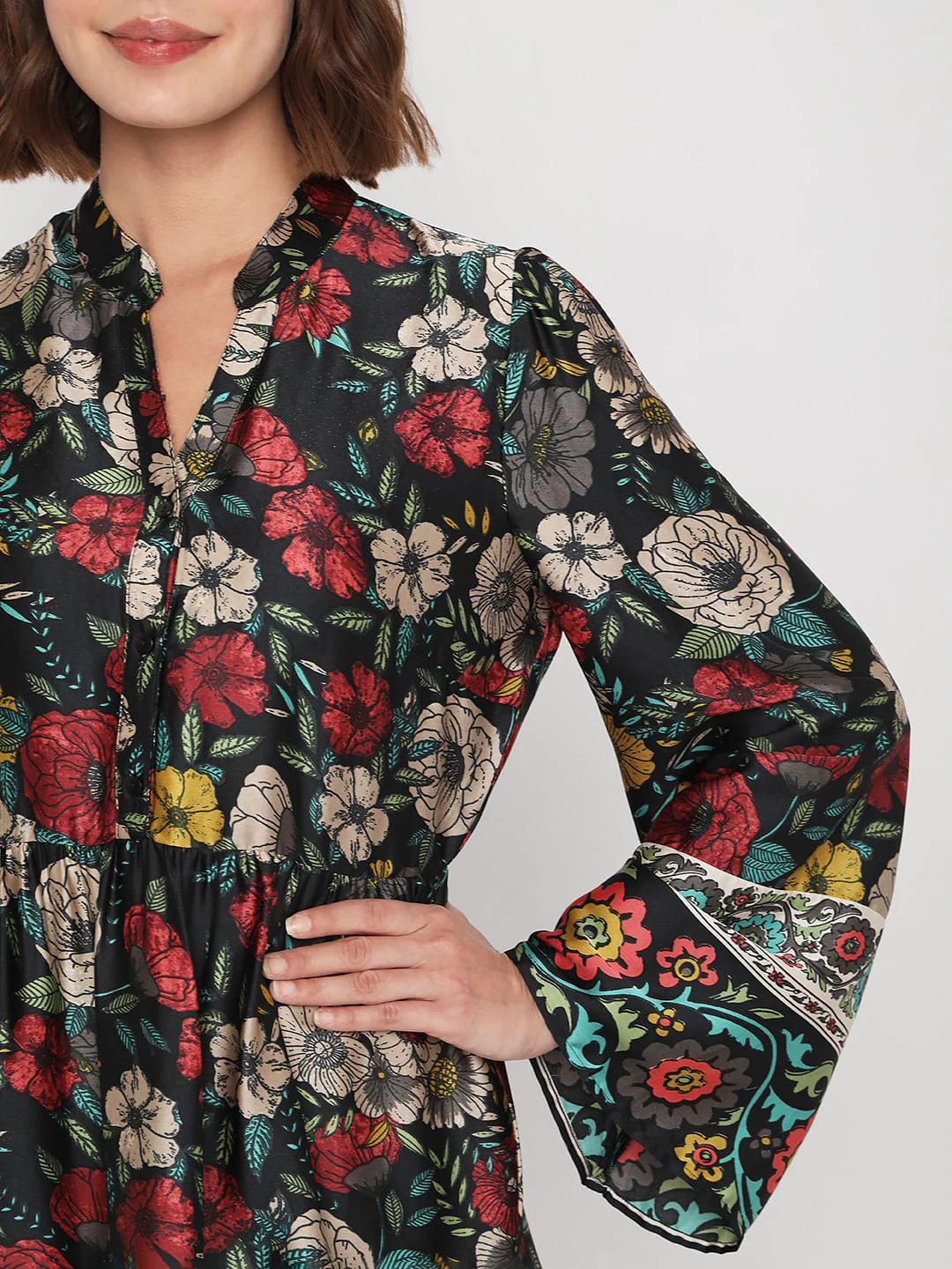 Black Floral Dress - Image 6