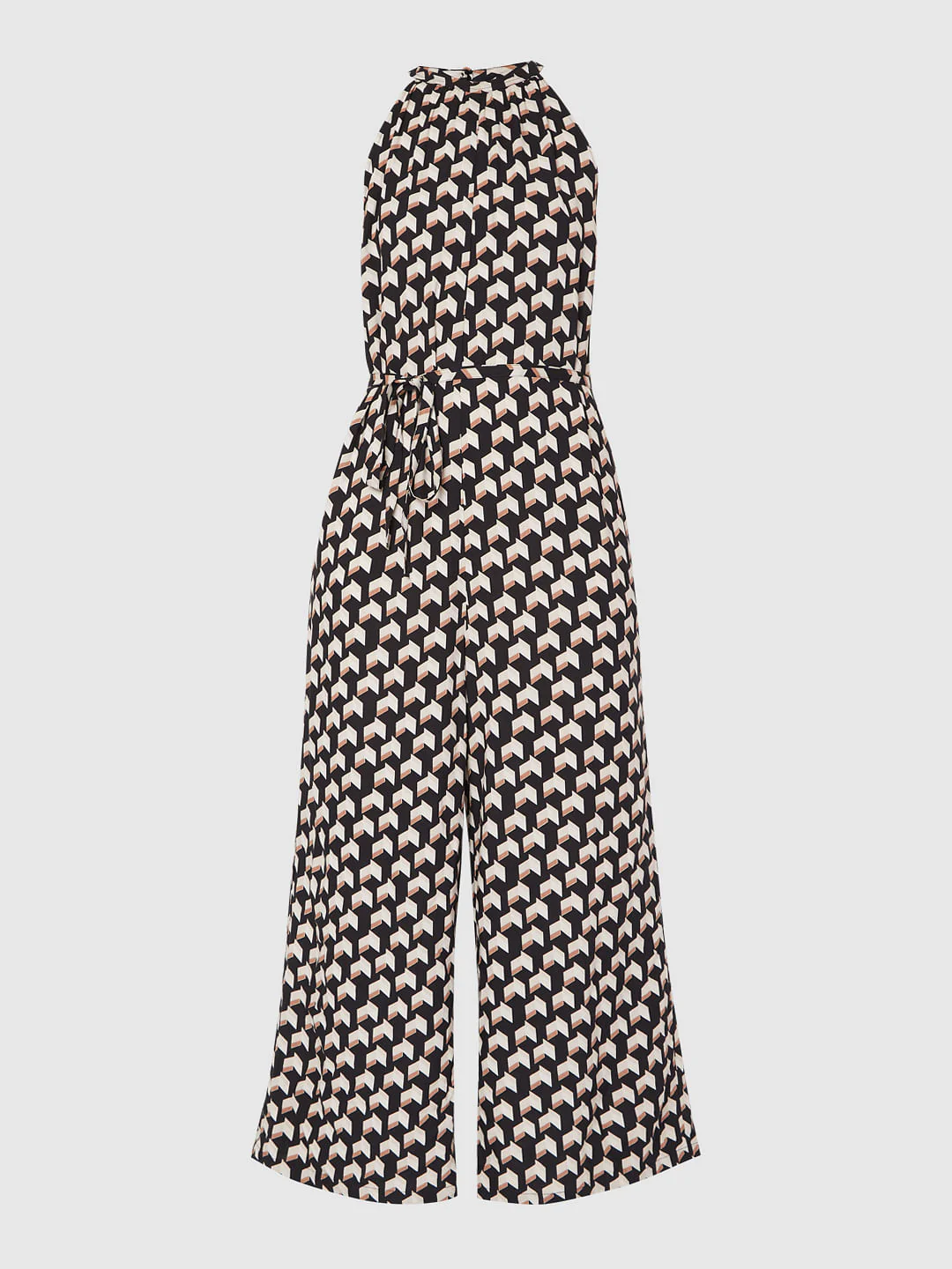 Black Printed Halter Neck Jumpsuit - Image 6