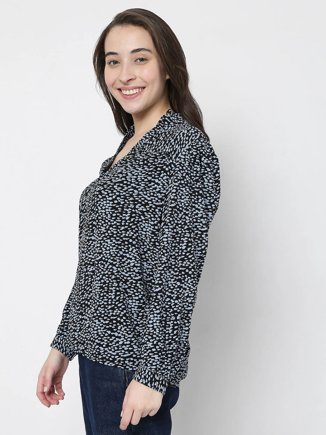 Black All Over Print Top - Image 3