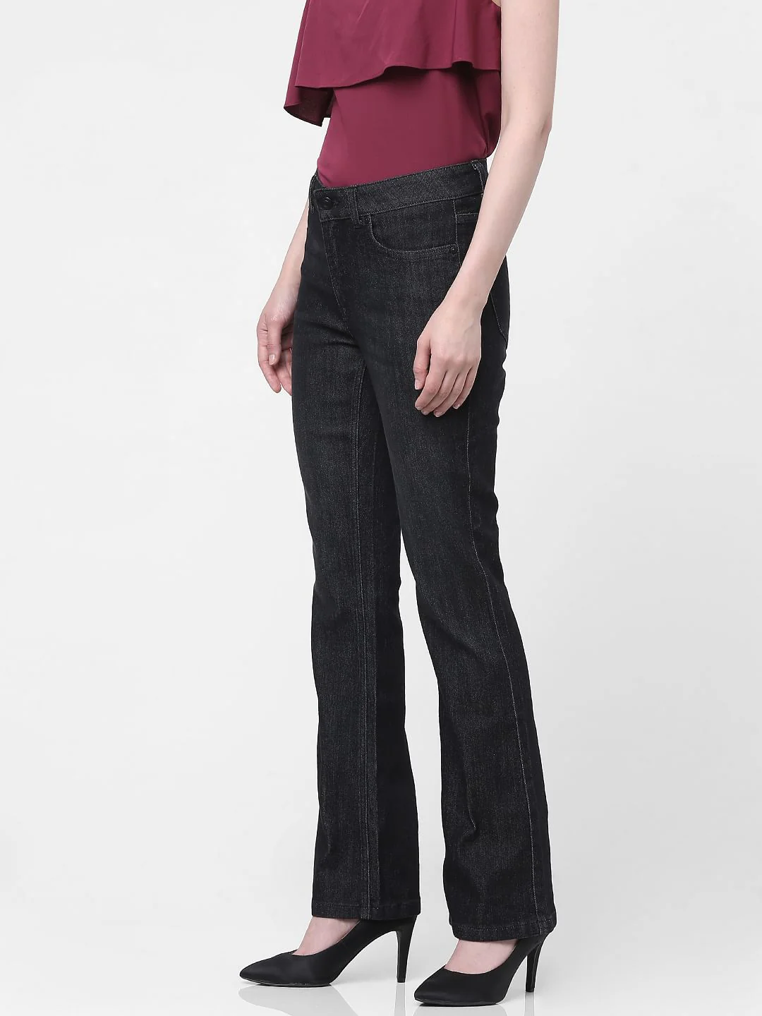 Black Mid Rise Petra Bootcut Jeans - Image 2