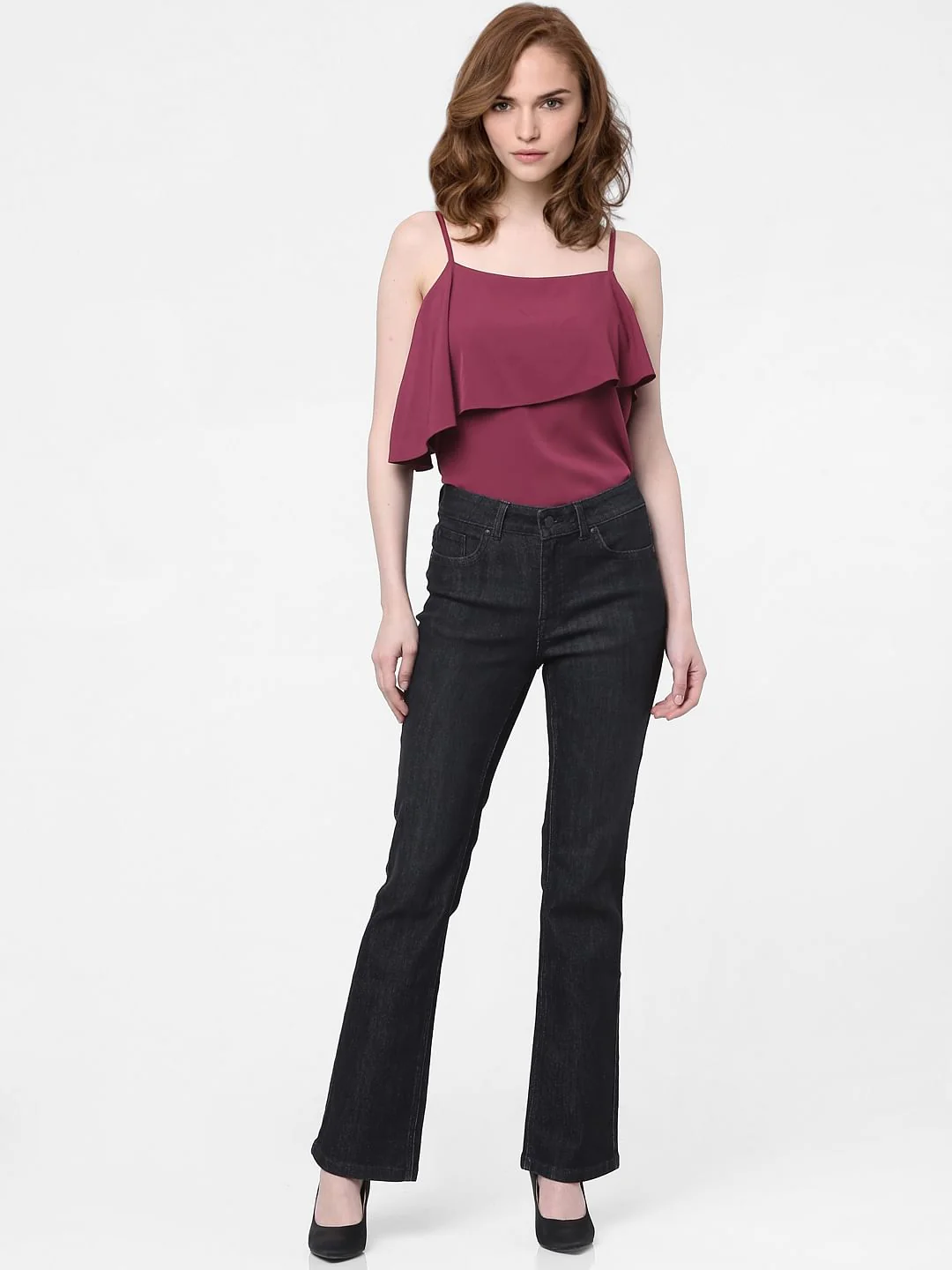 Black Mid Rise Petra Bootcut Jeans - Image 4