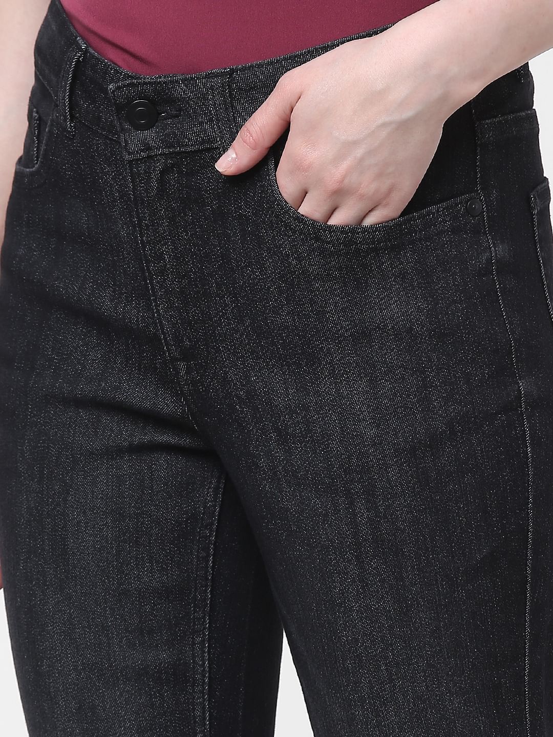 Black Mid Rise Petra Bootcut Jeans - Image 5