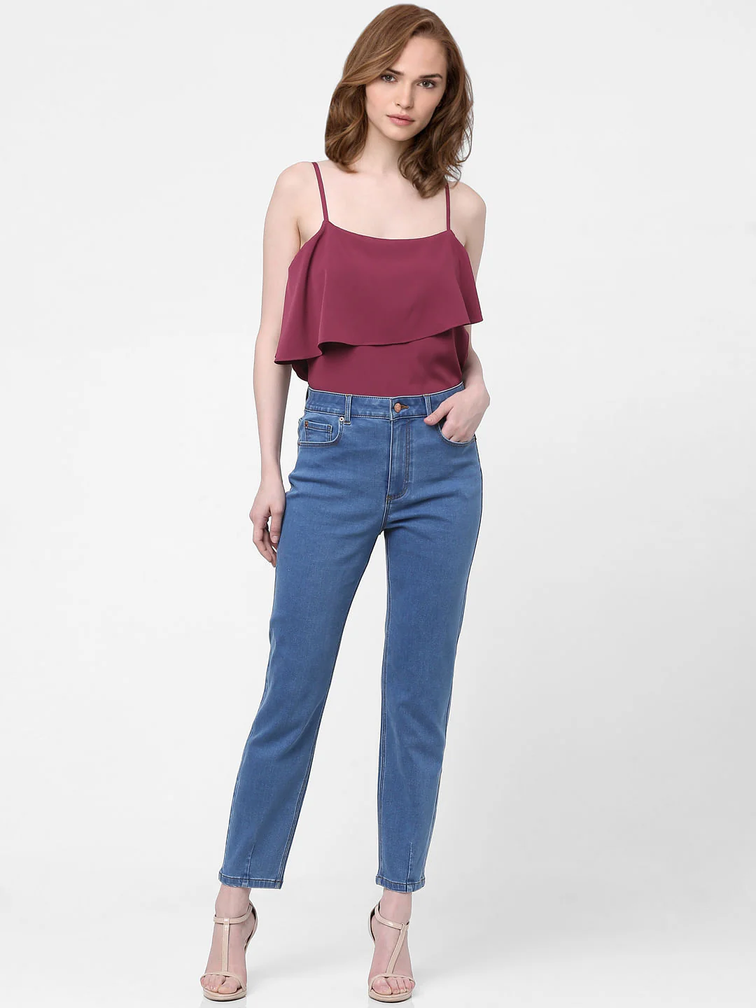 Blue High Rise Slim Jeans - Image 4