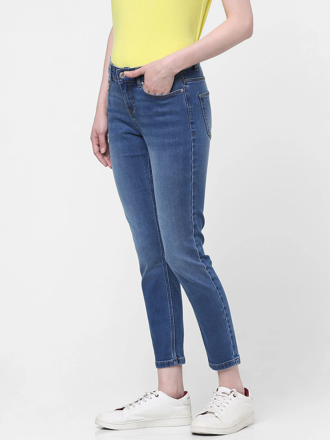 Blue Mid Rise Wendy Skinny Jeans - Image 2