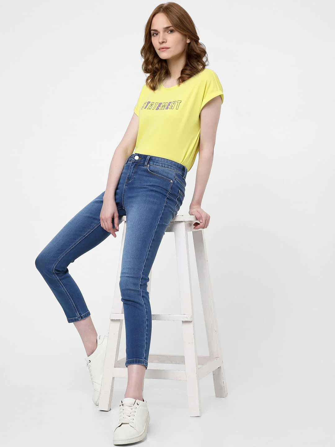 Blue Mid Rise Wendy Skinny Jeans - Image 4
