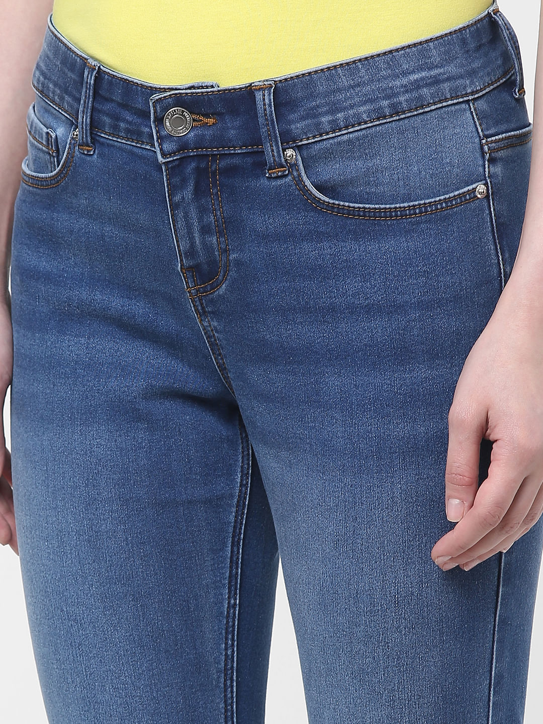 Blue Mid Rise Wendy Skinny Jeans - Image 5
