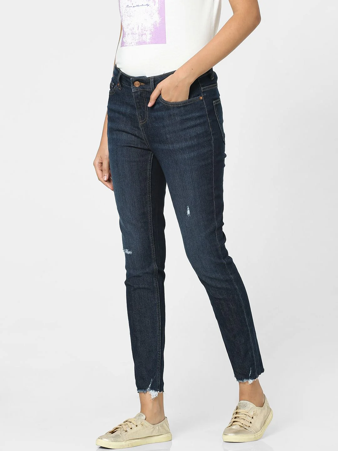 Blue Mid Rise Wendy Skinny Jeans - Image 2