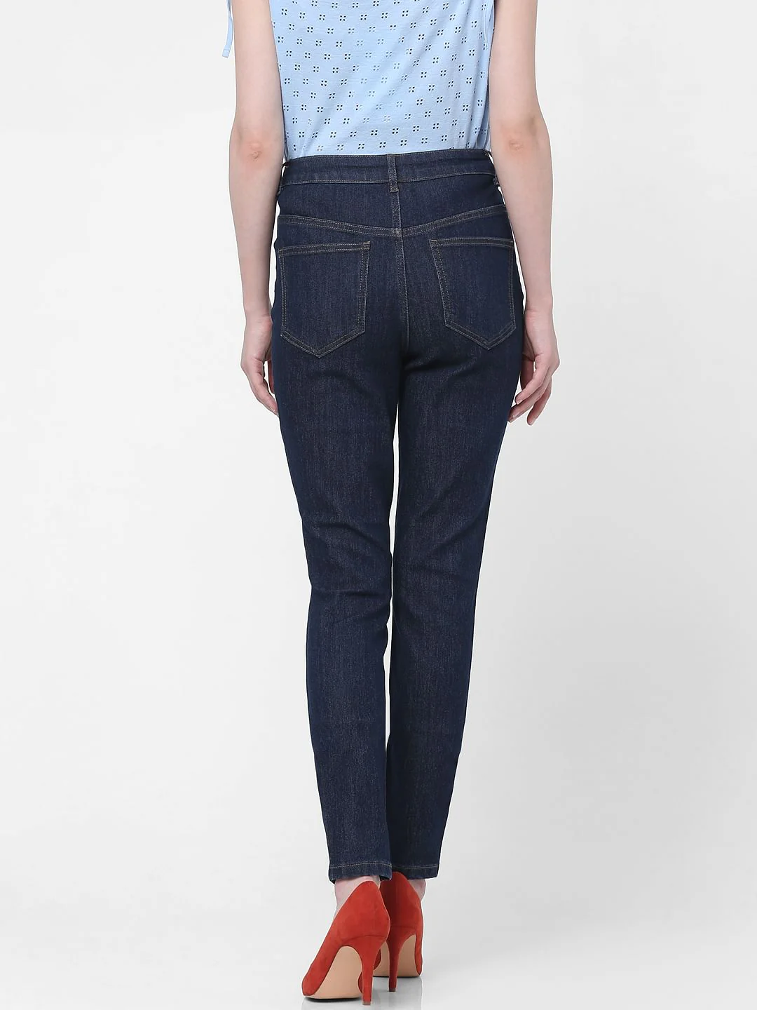 Blue Mid Rise Wendy Skinny Jeans - Image 3