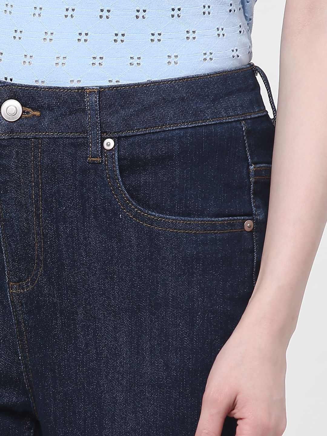 Blue Mid Rise Wendy Skinny Jeans - Image 5