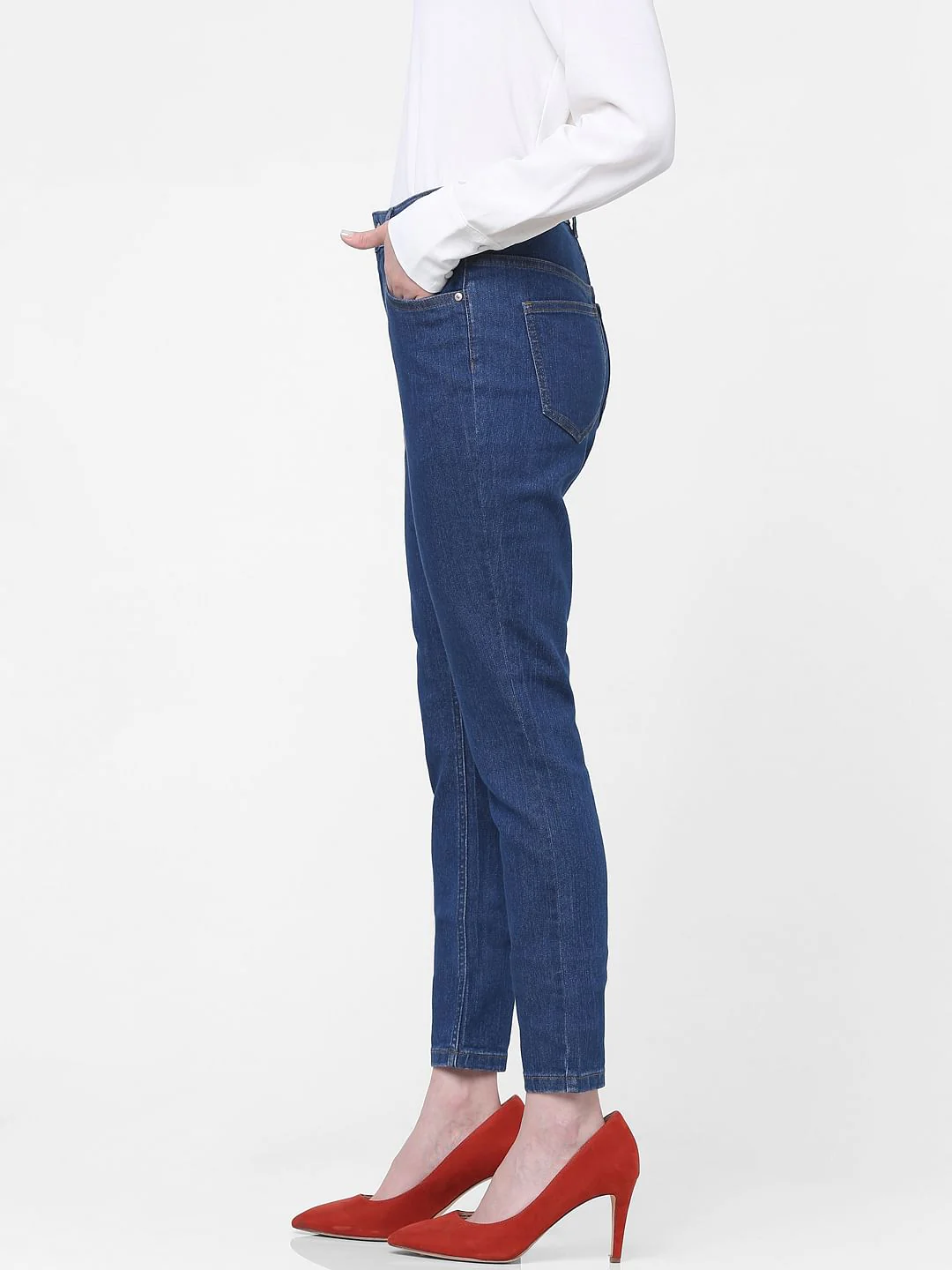 Blue Mid Rise Wendy Skinny Jeans - Image 2