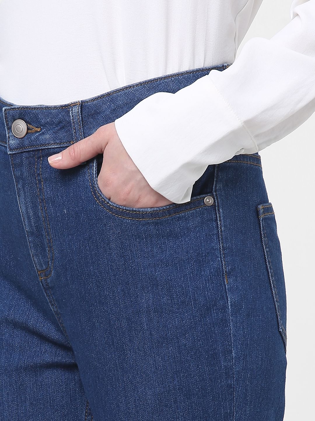 Blue Mid Rise Wendy Skinny Jeans - Image 5