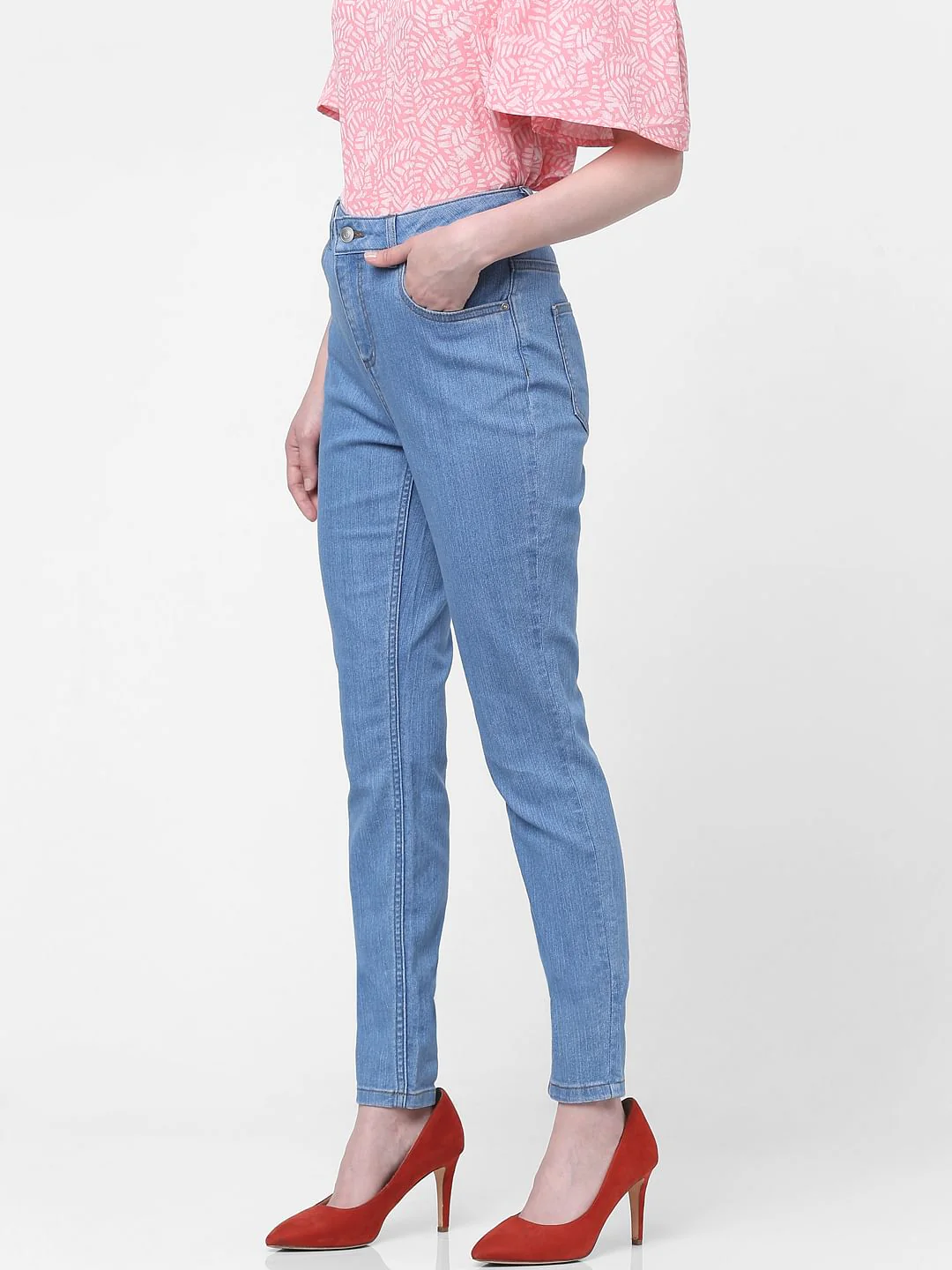 Light Blue Mid Rise Wendy Skinny Jeans - Image 2