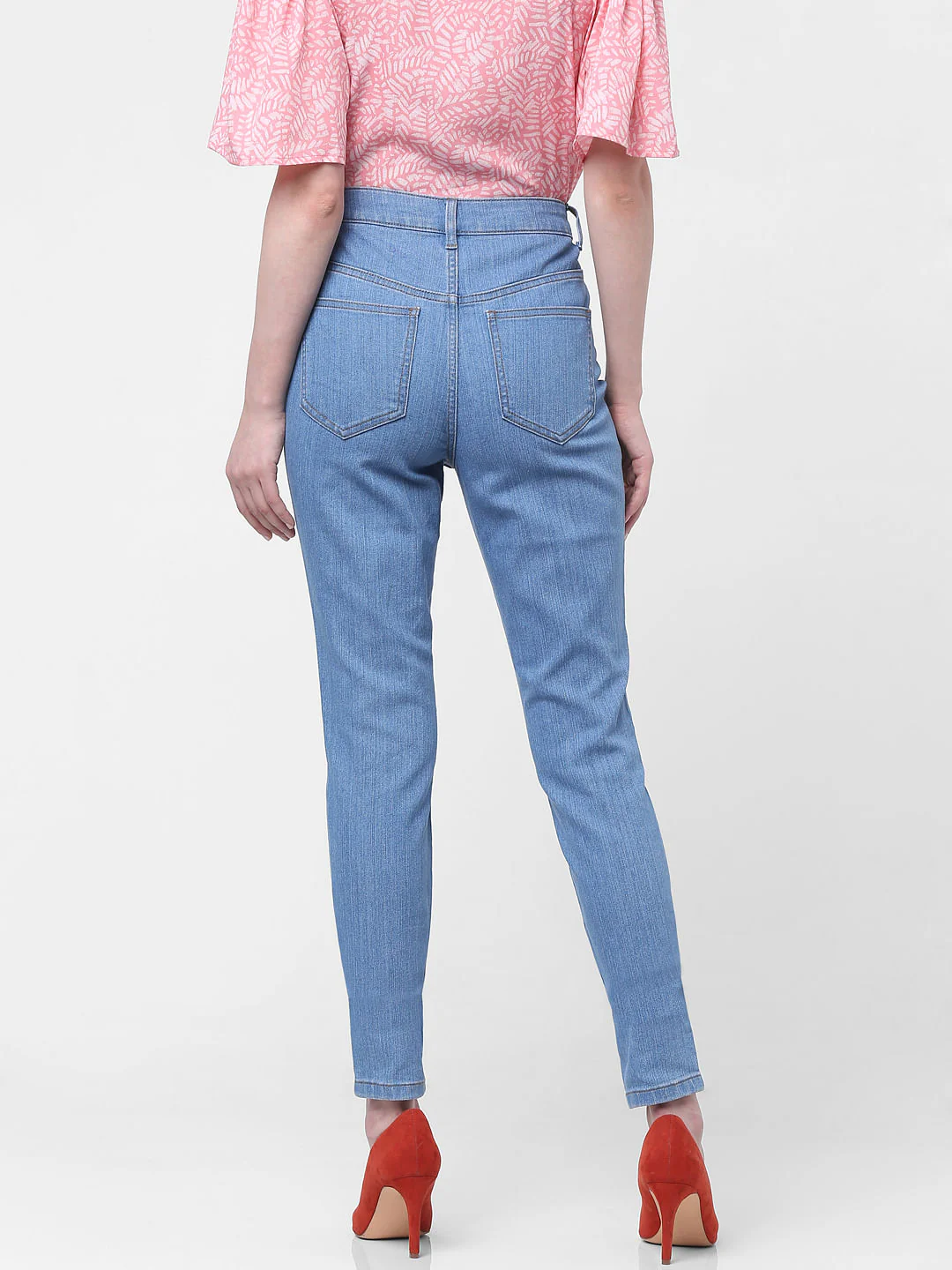 Light Blue Mid Rise Wendy Skinny Jeans - Image 3