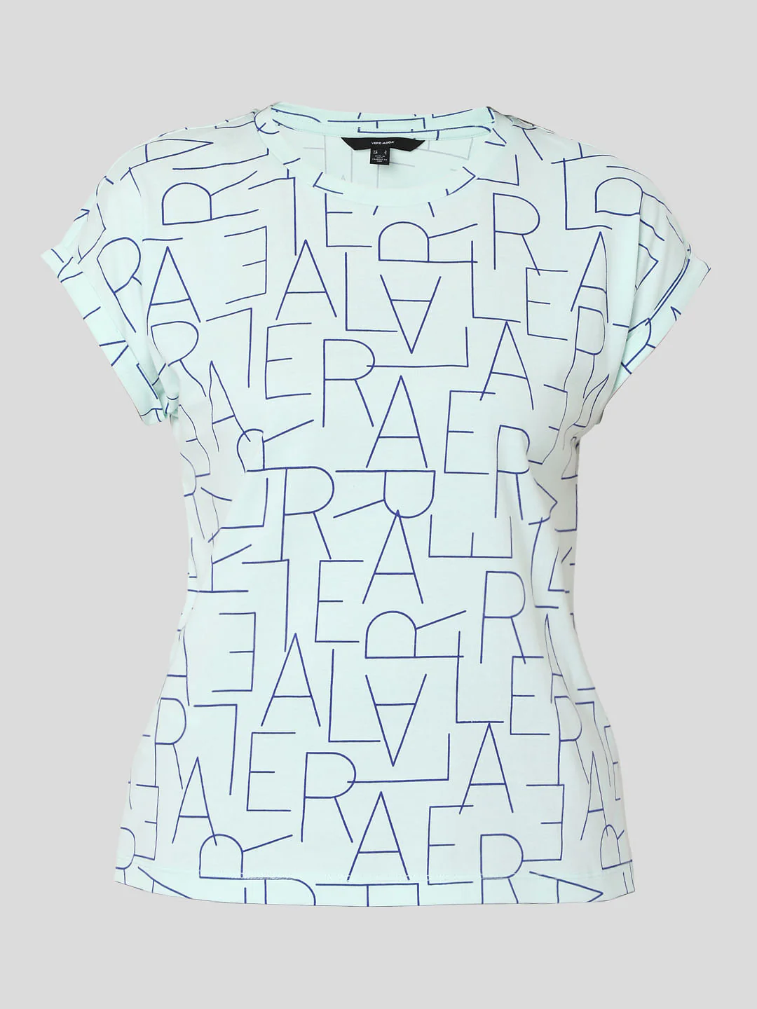 Sky Blue Alphabet Print T-Shirt - Image 6