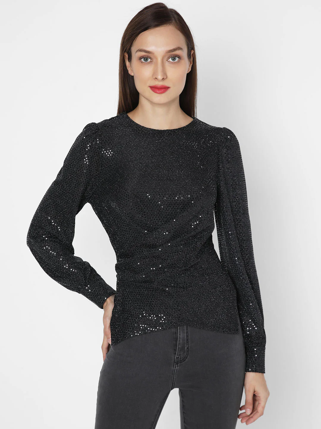 Black Lurex Knit Top - Image 2
