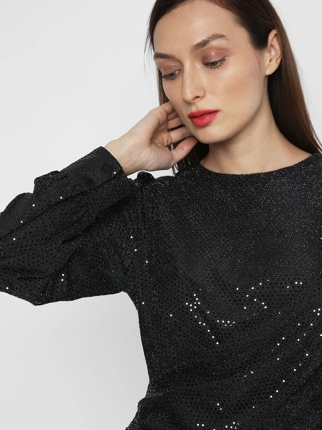 Black Lurex Knit Top - Image 6