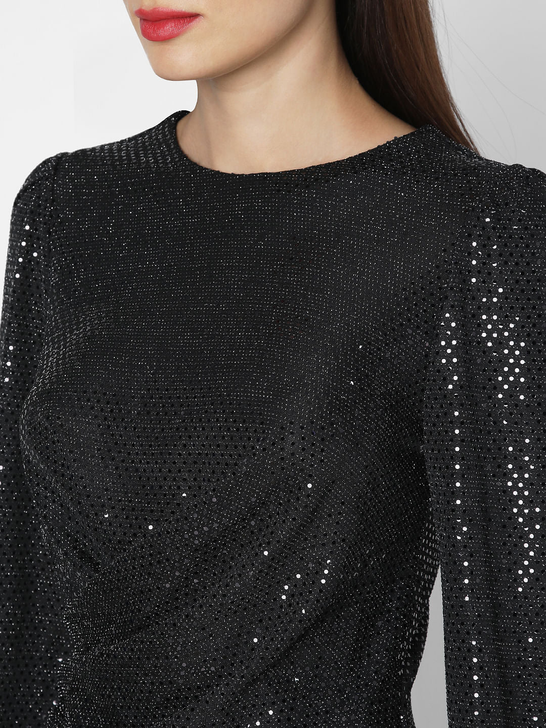 Black Lurex Knit Top - Image 8