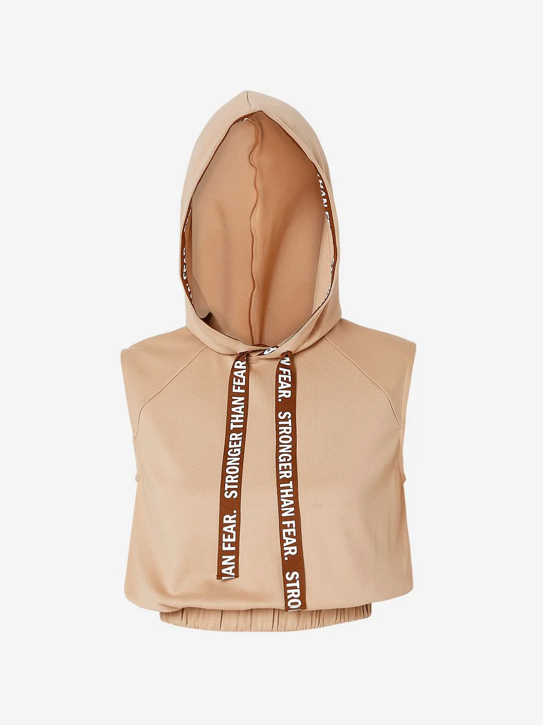Brown Hooded Cropped T-Shirt - Image 7