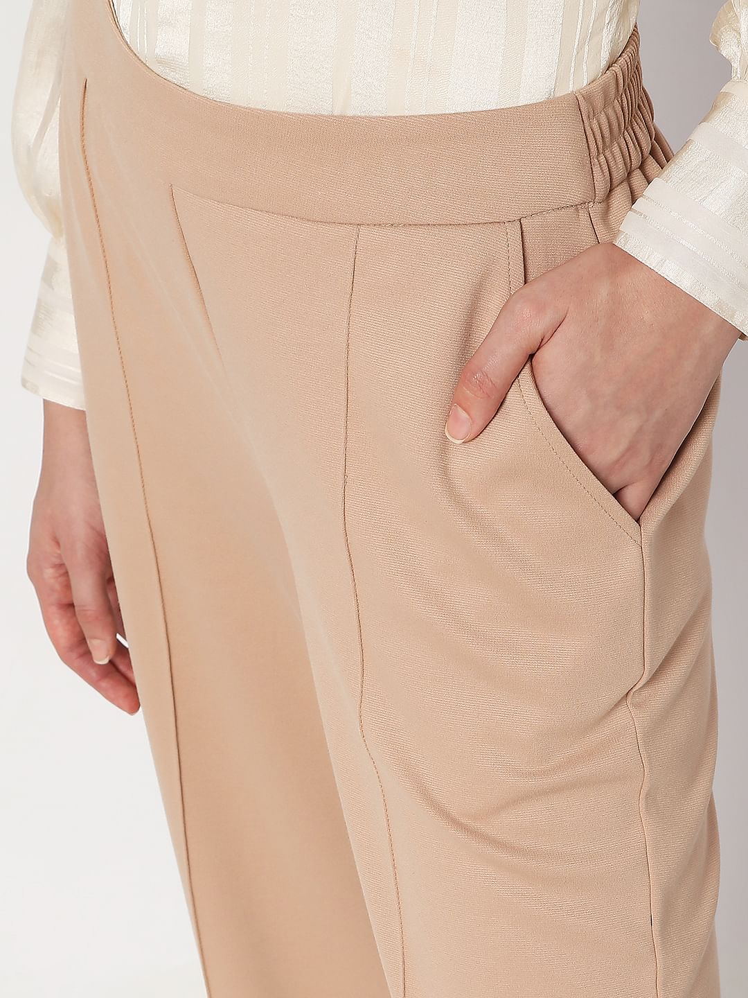 Brown Mid Rise Flared Pants - Image 5