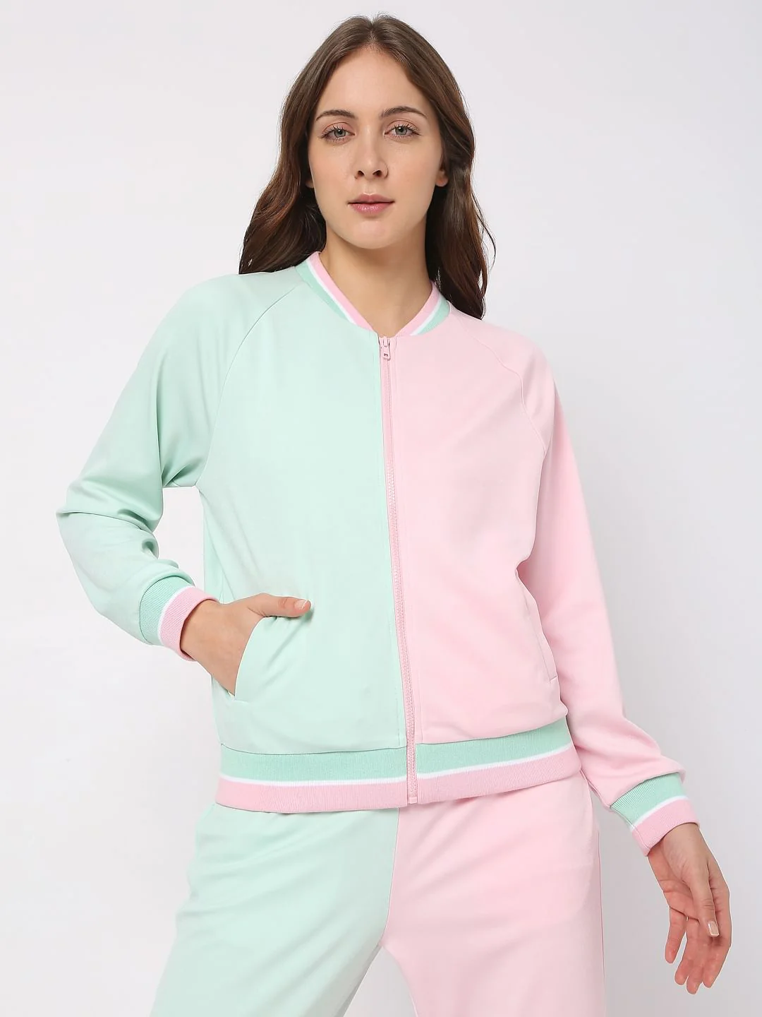 Pink Colourblocked Co-Ord Sweatshirt - Image 2