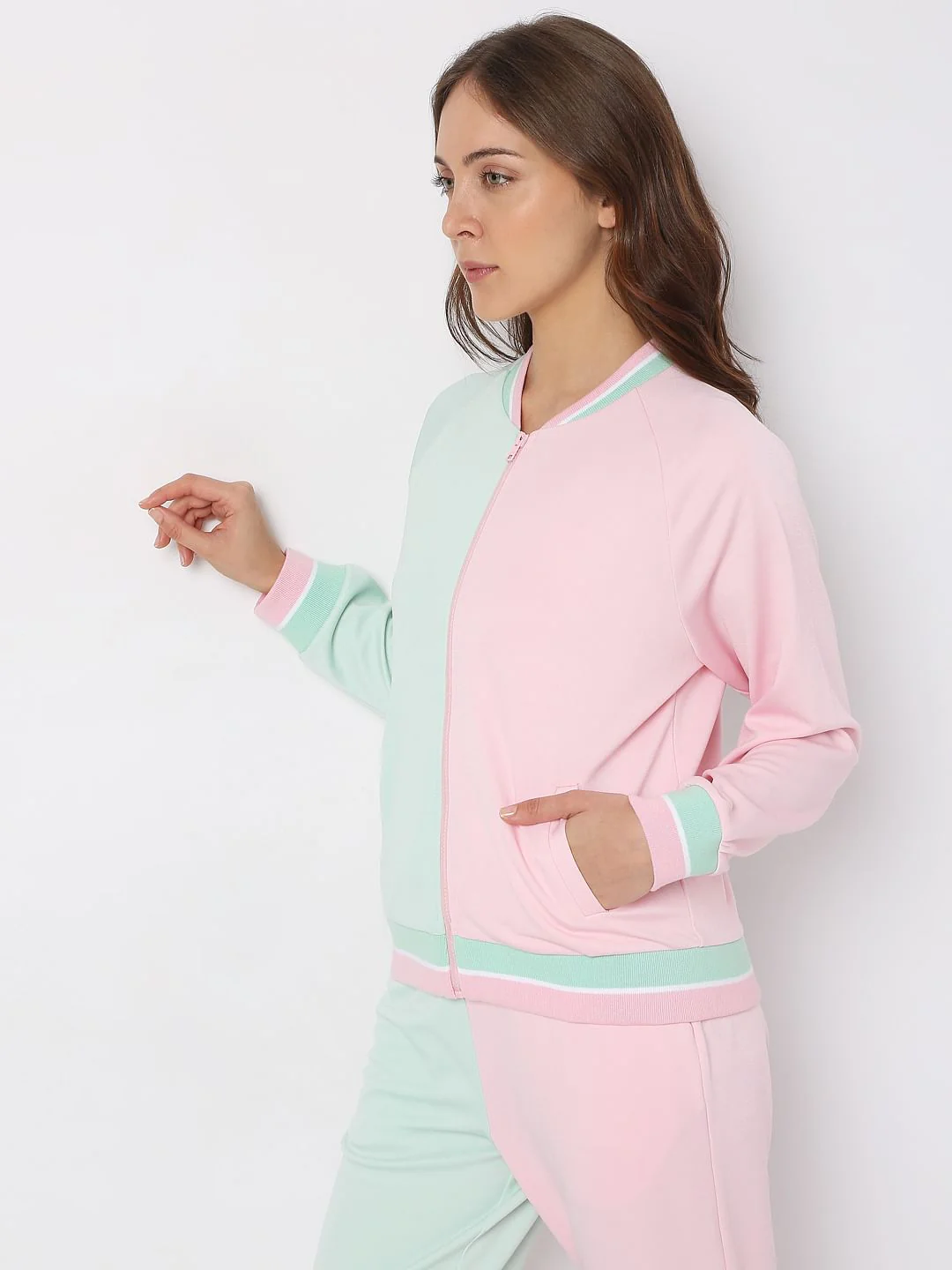 Pink Colourblocked Co-Ord Sweatshirt - Image 3