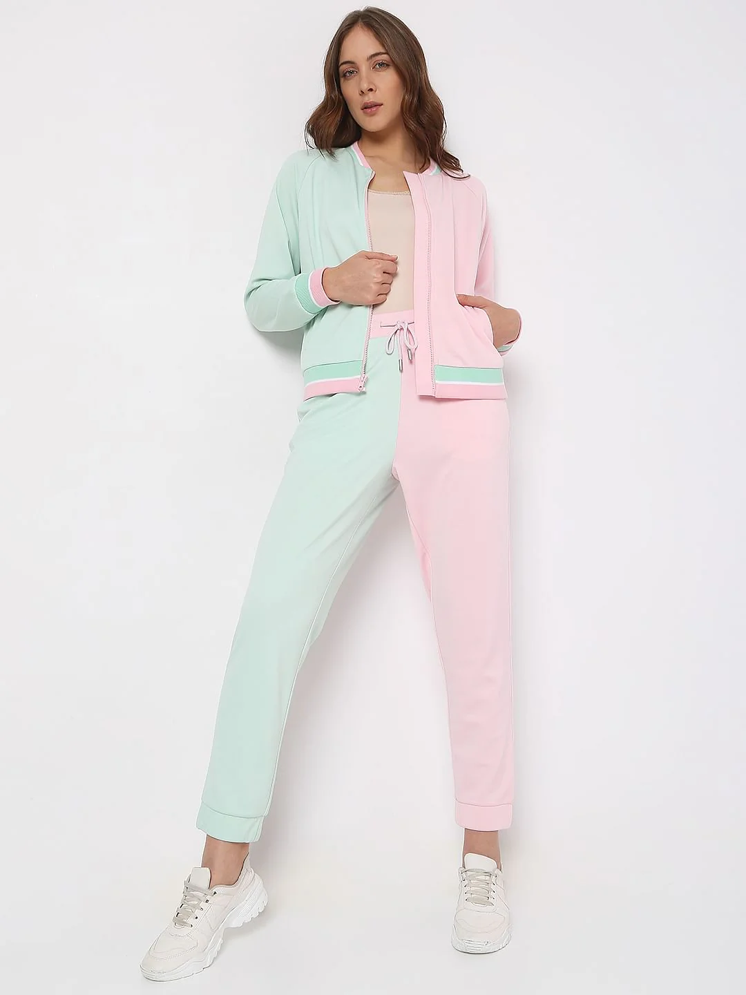 Pink Colourblocked Co-Ord Sweatshirt - Image 5