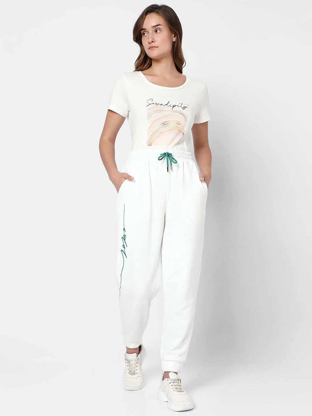 White High Rise Co-Ord Set Sweatpants - Image 6