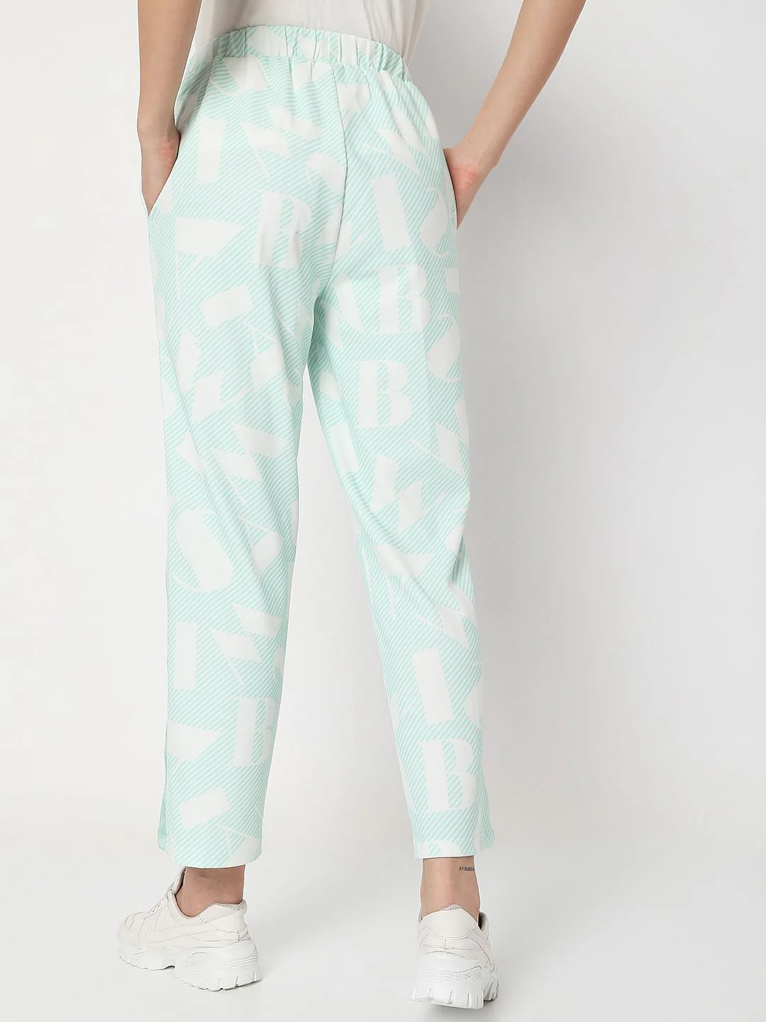 Green High Rise Printed Co-Ord Set Sweatpants - Image 4