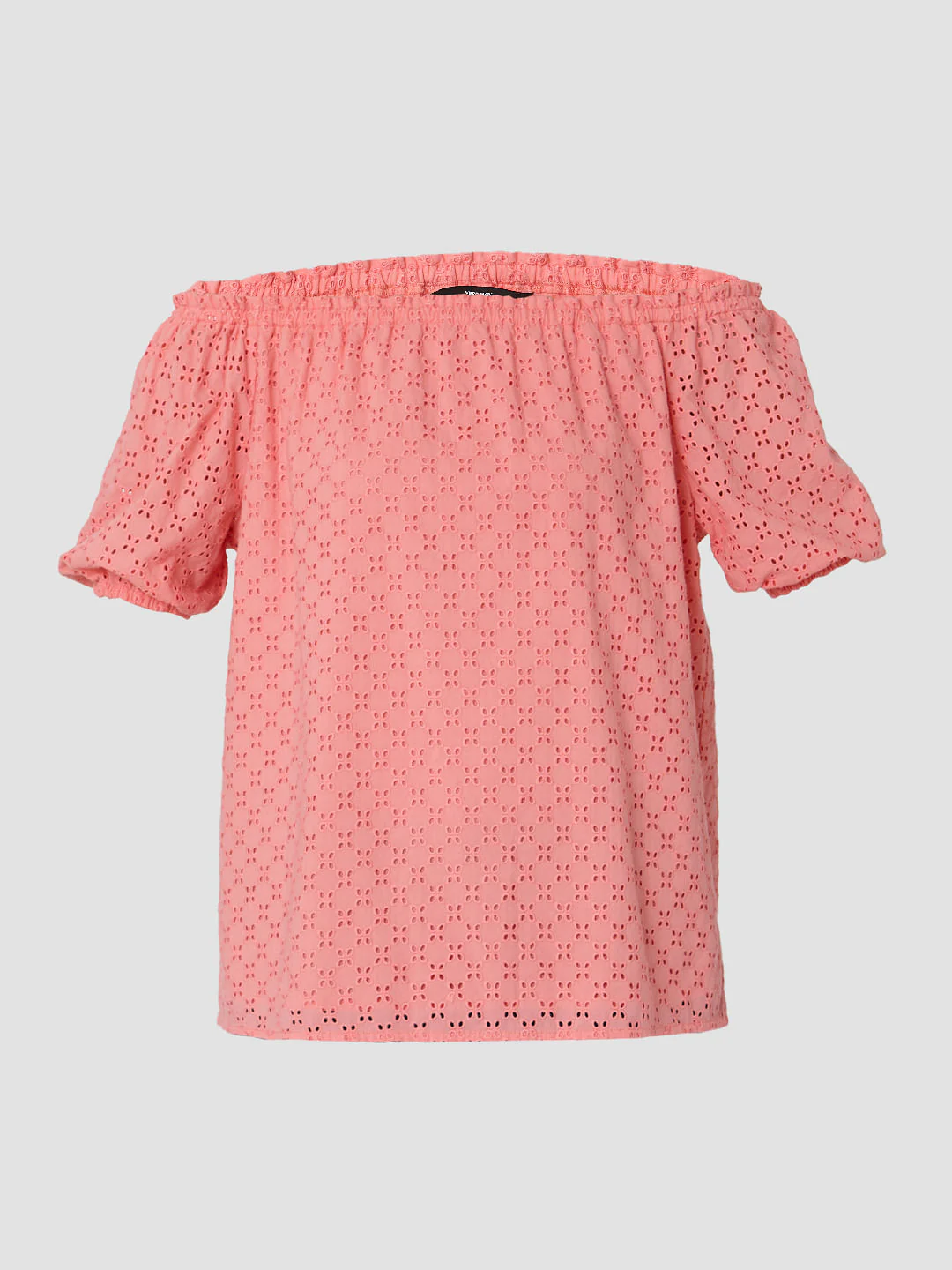 Coral Cut Work Off Shoulder Top - Image 7