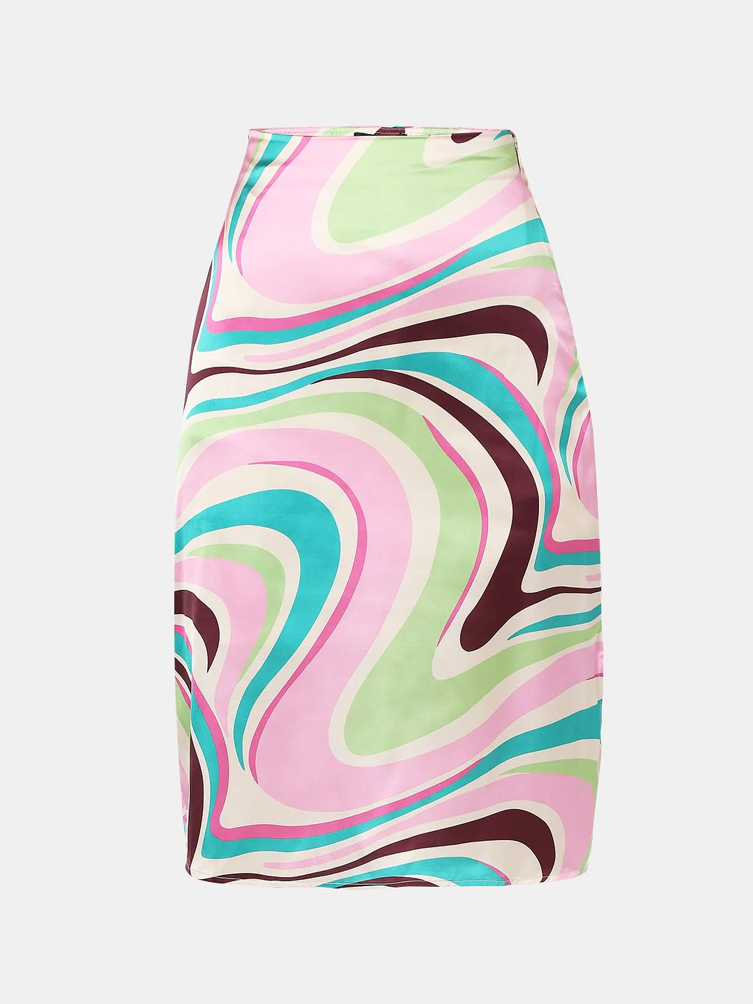 Beige High Rise Swirl Print Co-Ord Skirt - Image 7