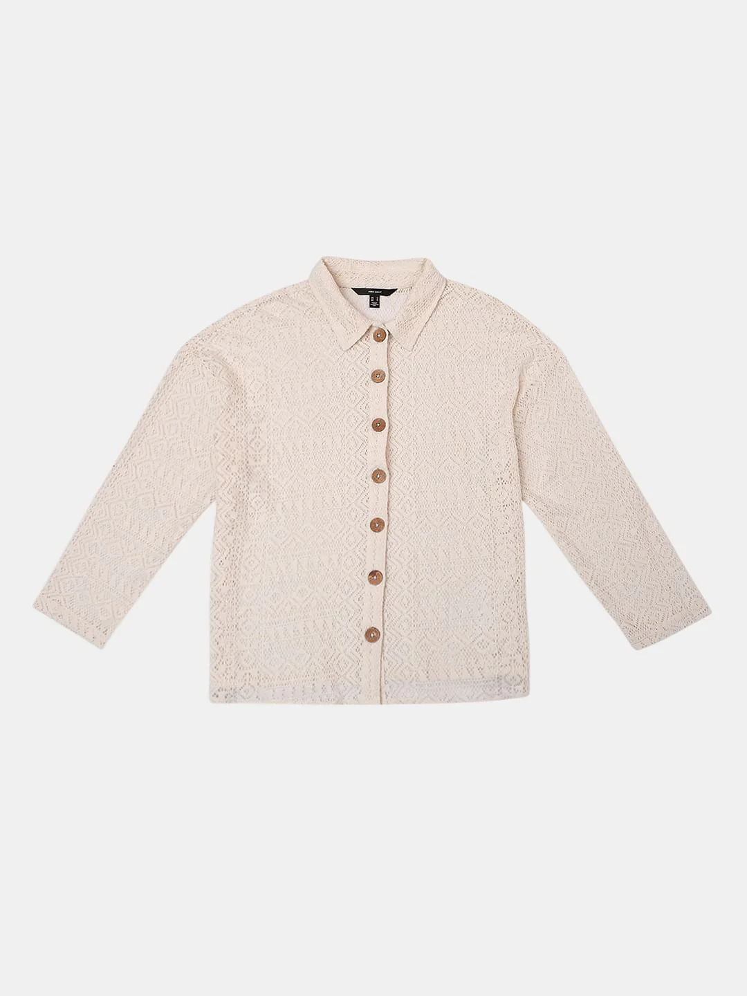 White Crochet Lace Co-Ord Set Shirt - Image 7