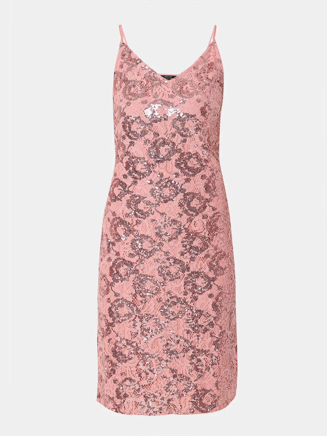 Pink Sequinned Shift Dress - Image 7