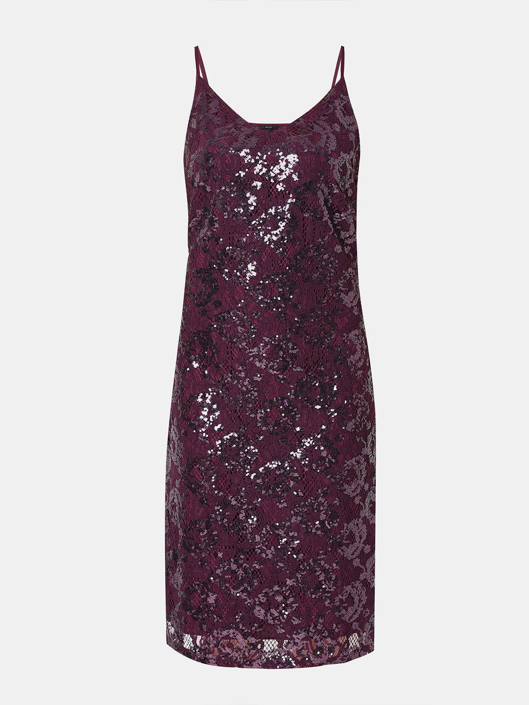 Dark Purple Sequinned Shift Dress - Image 6