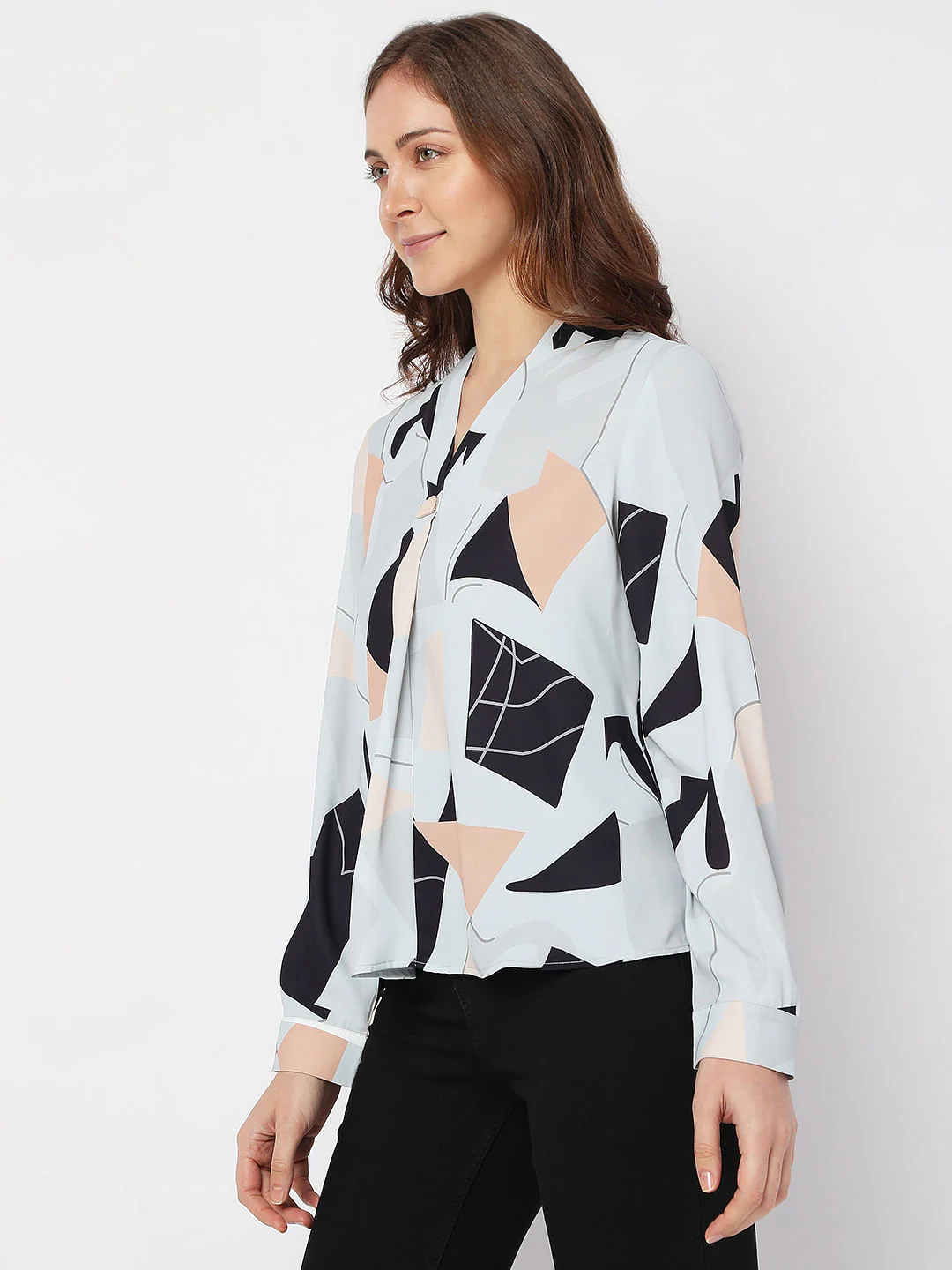 Blue Printed Top - Image 3