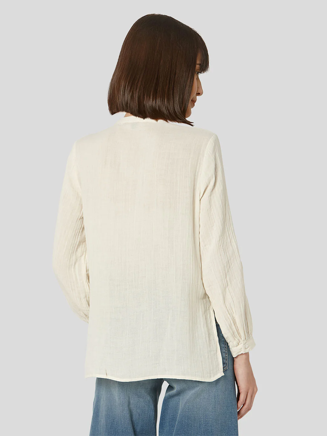 Beige Textured Organic Cotton Shirt - Image 4
