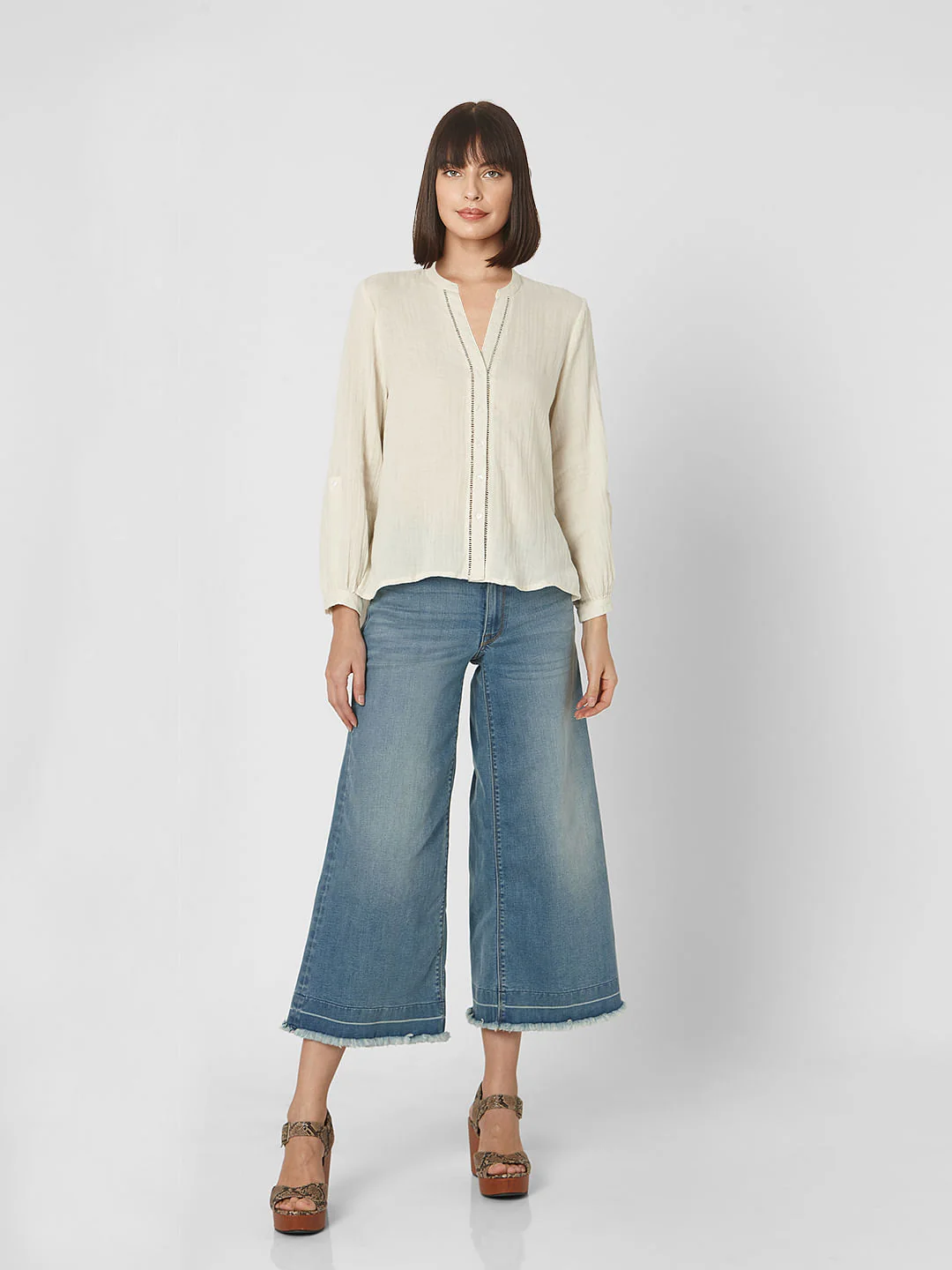 Beige Textured Organic Cotton Shirt - Image 5