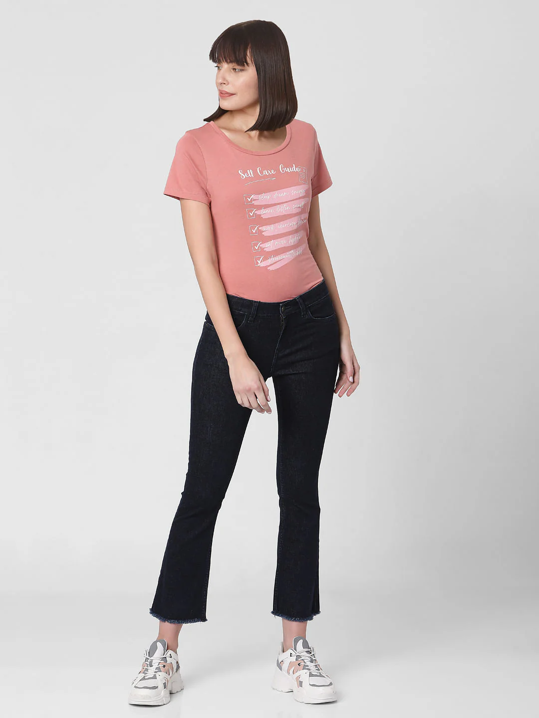 Dark Blue Mid Rise Boot Cut Jeans - Image 6