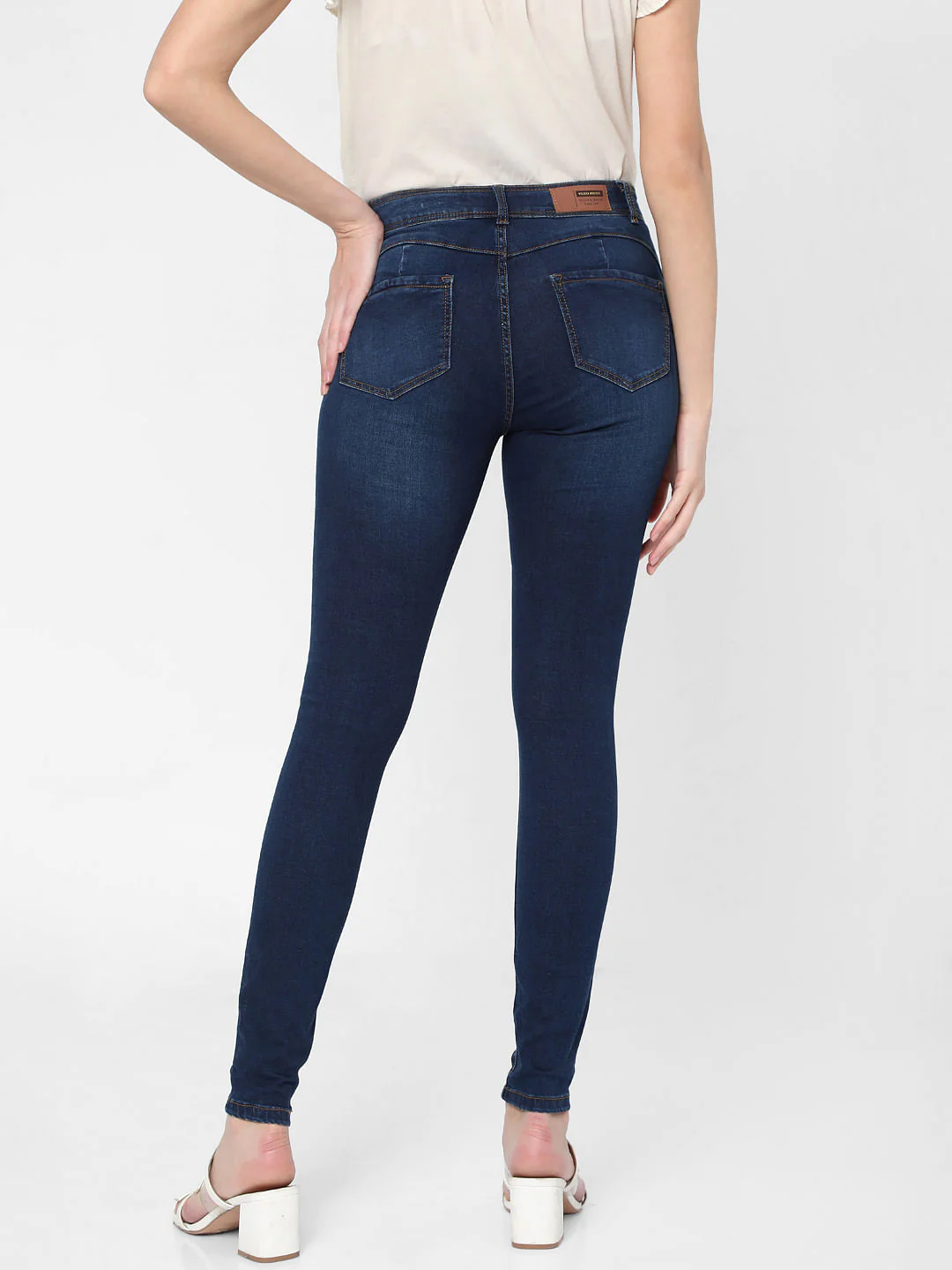 Blue Mid Rise Super Skinny Jeans - Image 4