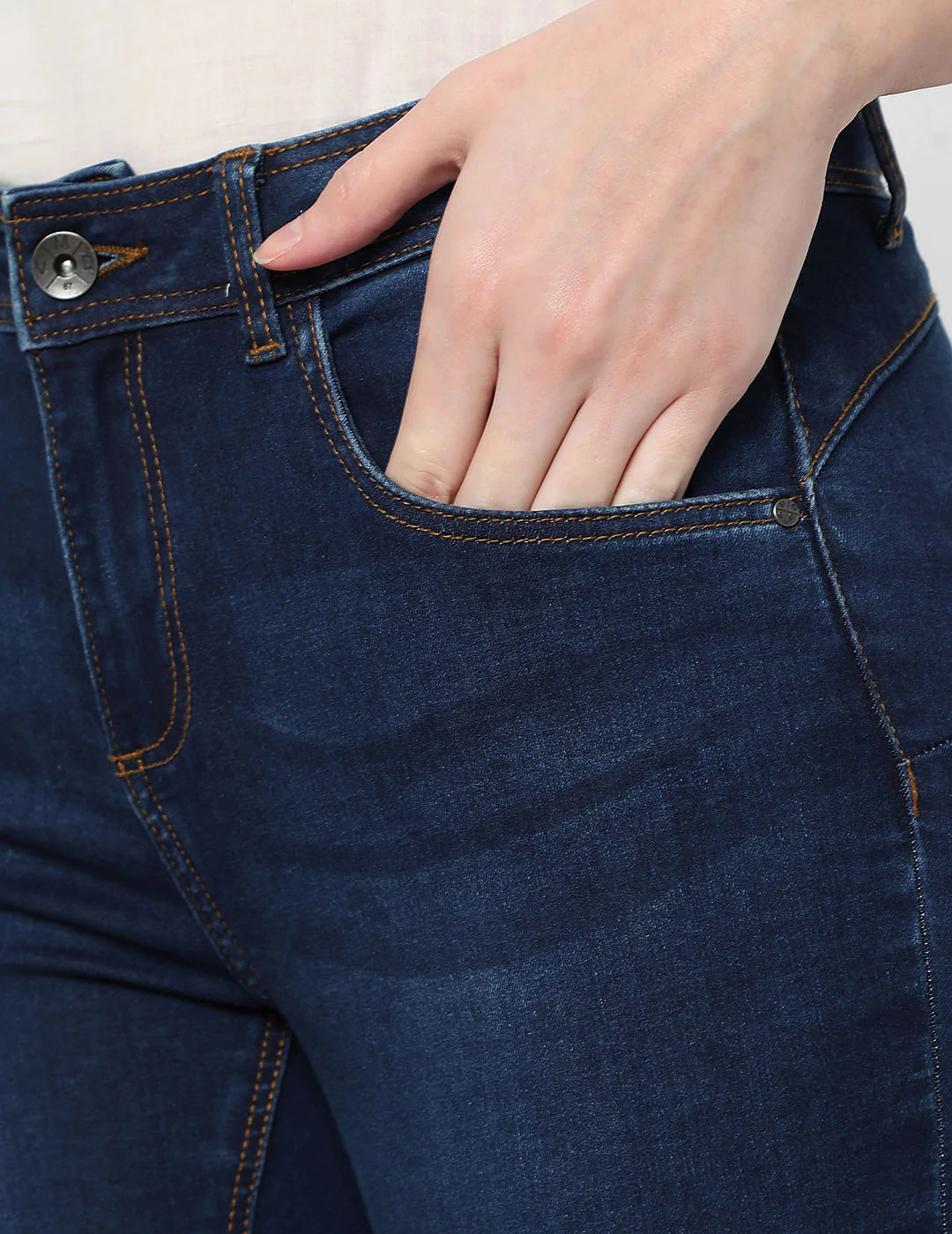 Blue Mid Rise Super Skinny Jeans - Image 5