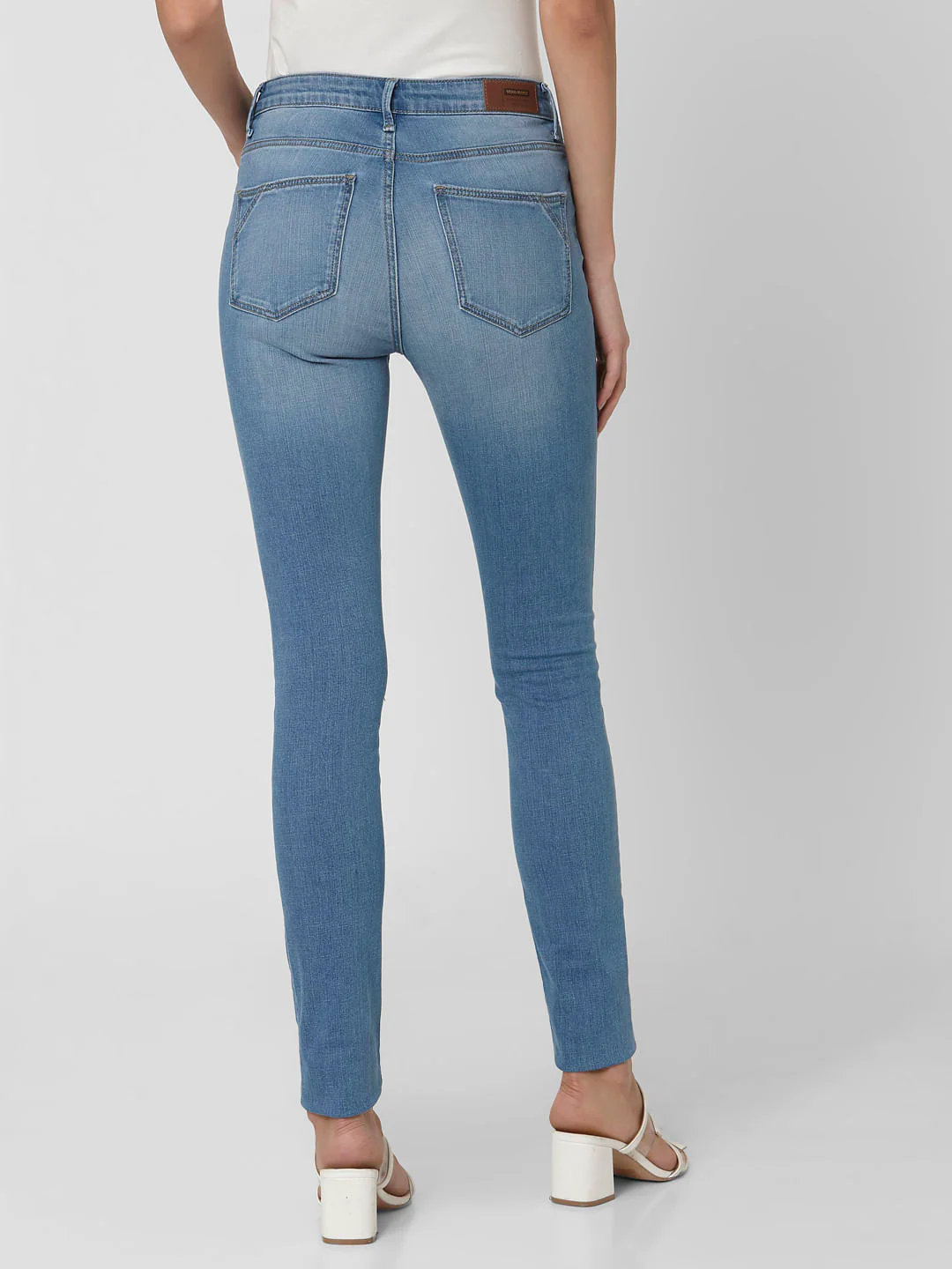Blue Mid Rise Ripped Wendy Wendy Skinny Jeans - Image 4