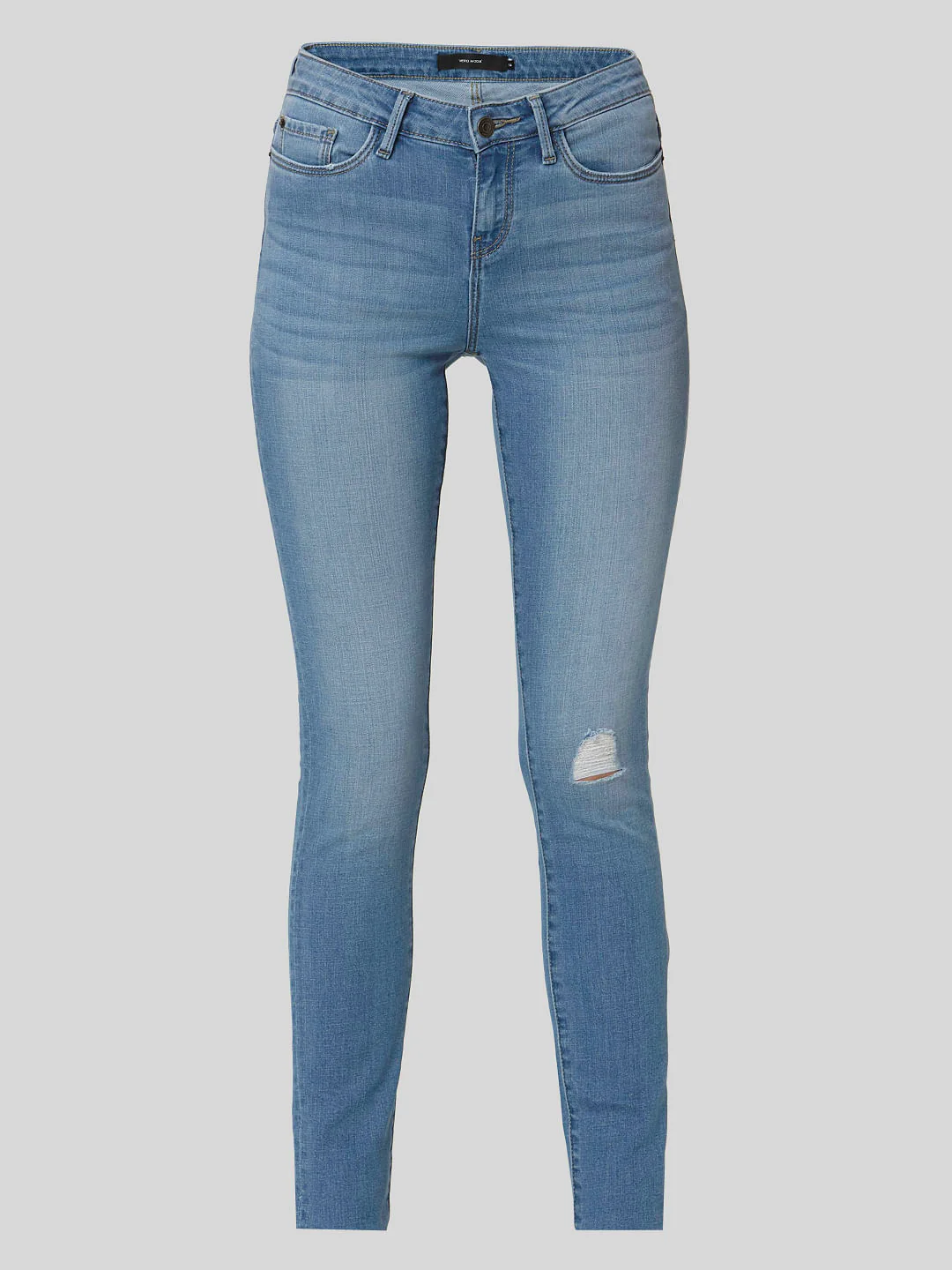 Blue Mid Rise Ripped Wendy Wendy Skinny Jeans - Image 7