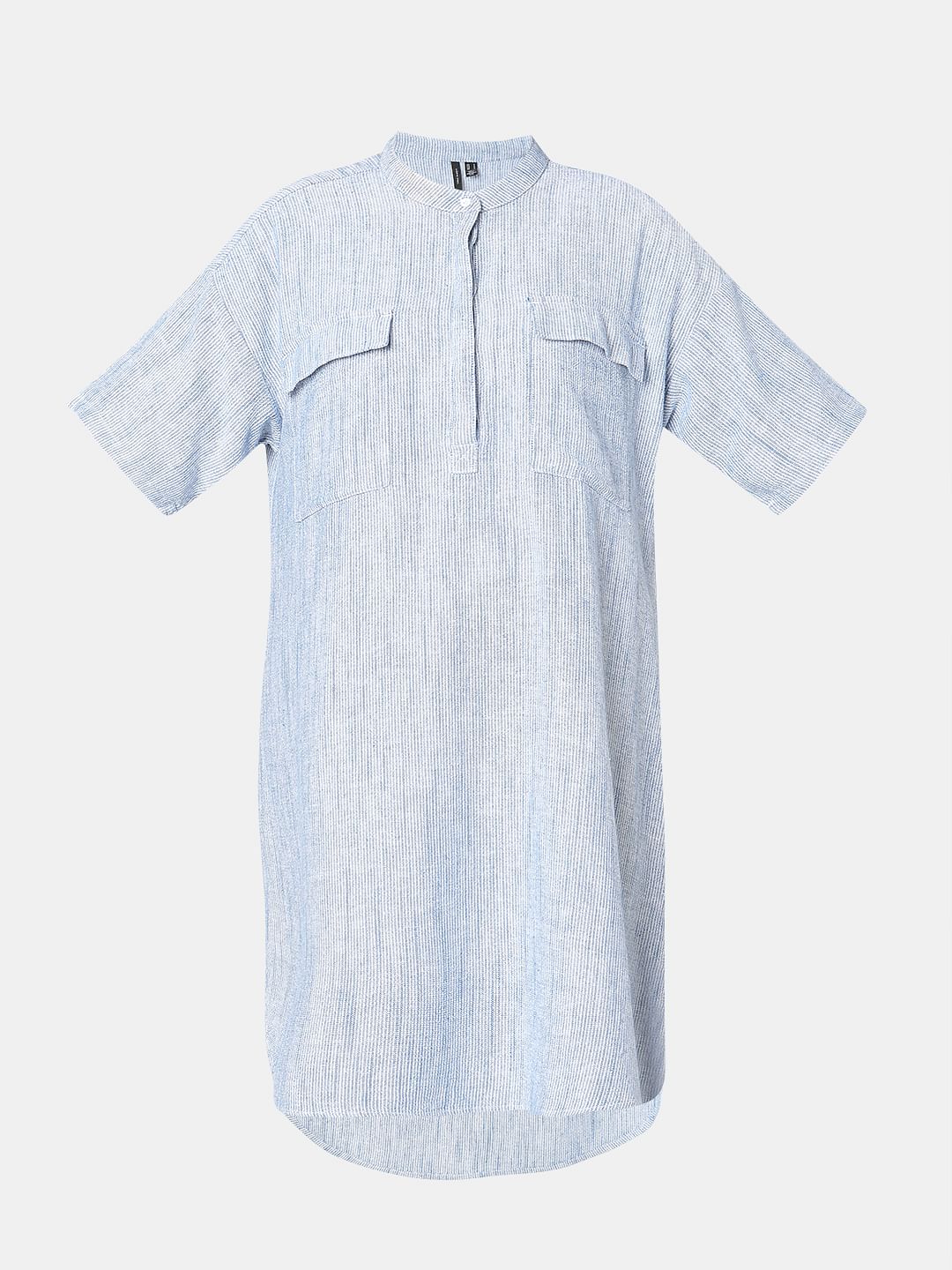 Light Blue Striped Tunic Dress - Image 7